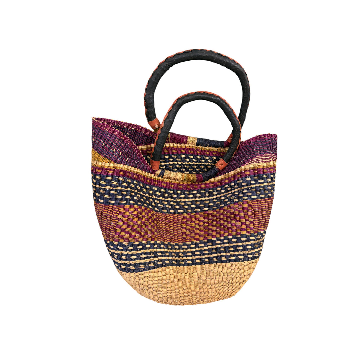 #4/6724/24  LG African Ghanian  Bolga Basket 20" H by 19" W