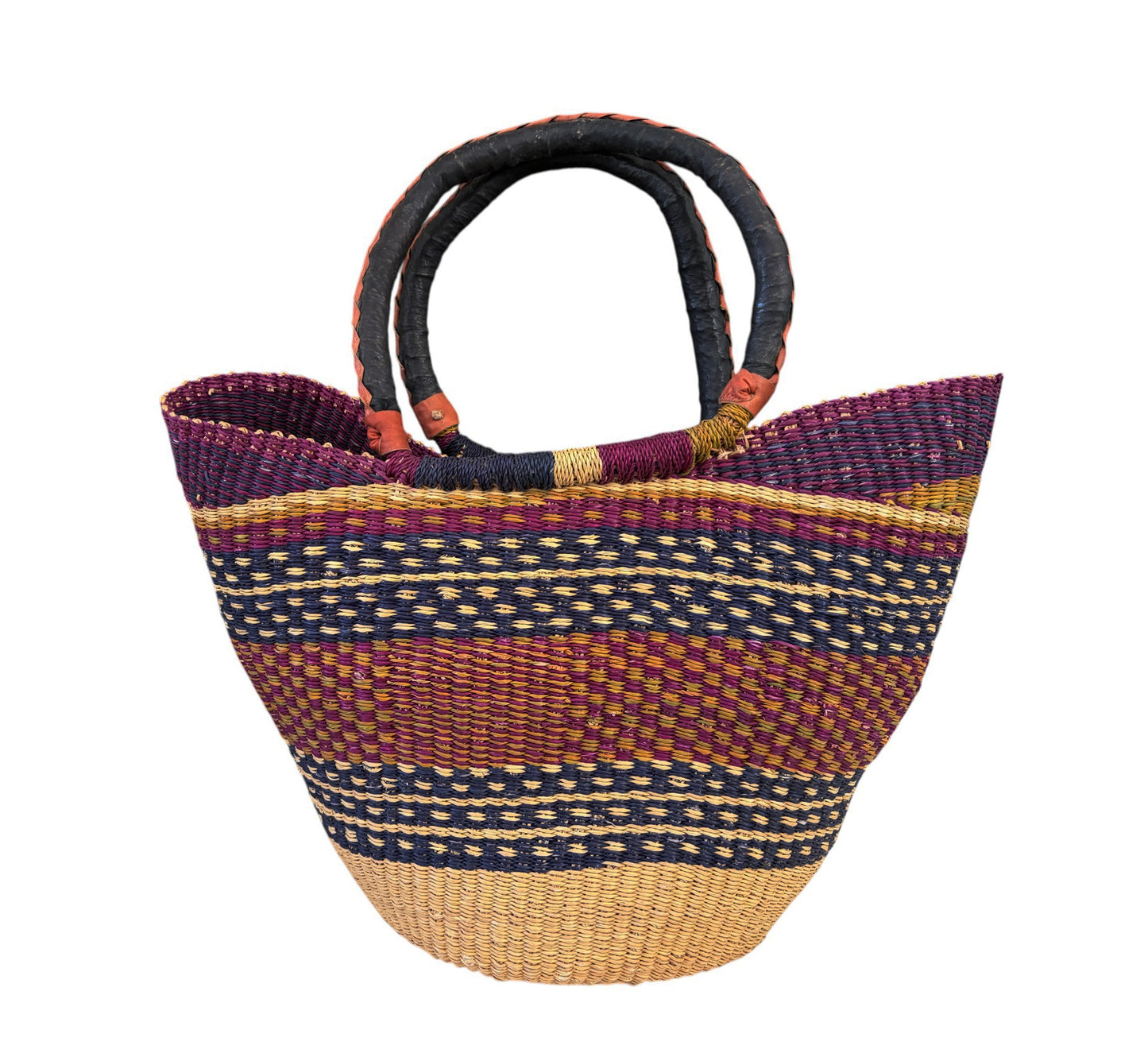 #4/6724/24  LG African Ghanian  Bolga Basket 20" H by 19" W