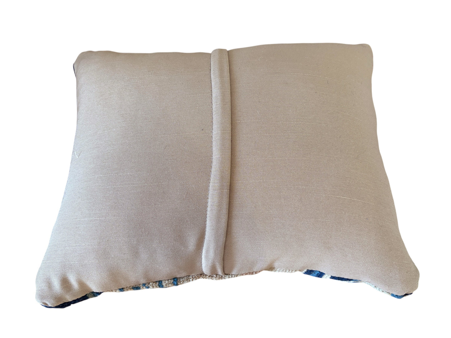 #111 Custom made Lumbar Pillow w/Antique Chinese Rug Fragment  13.5 "W