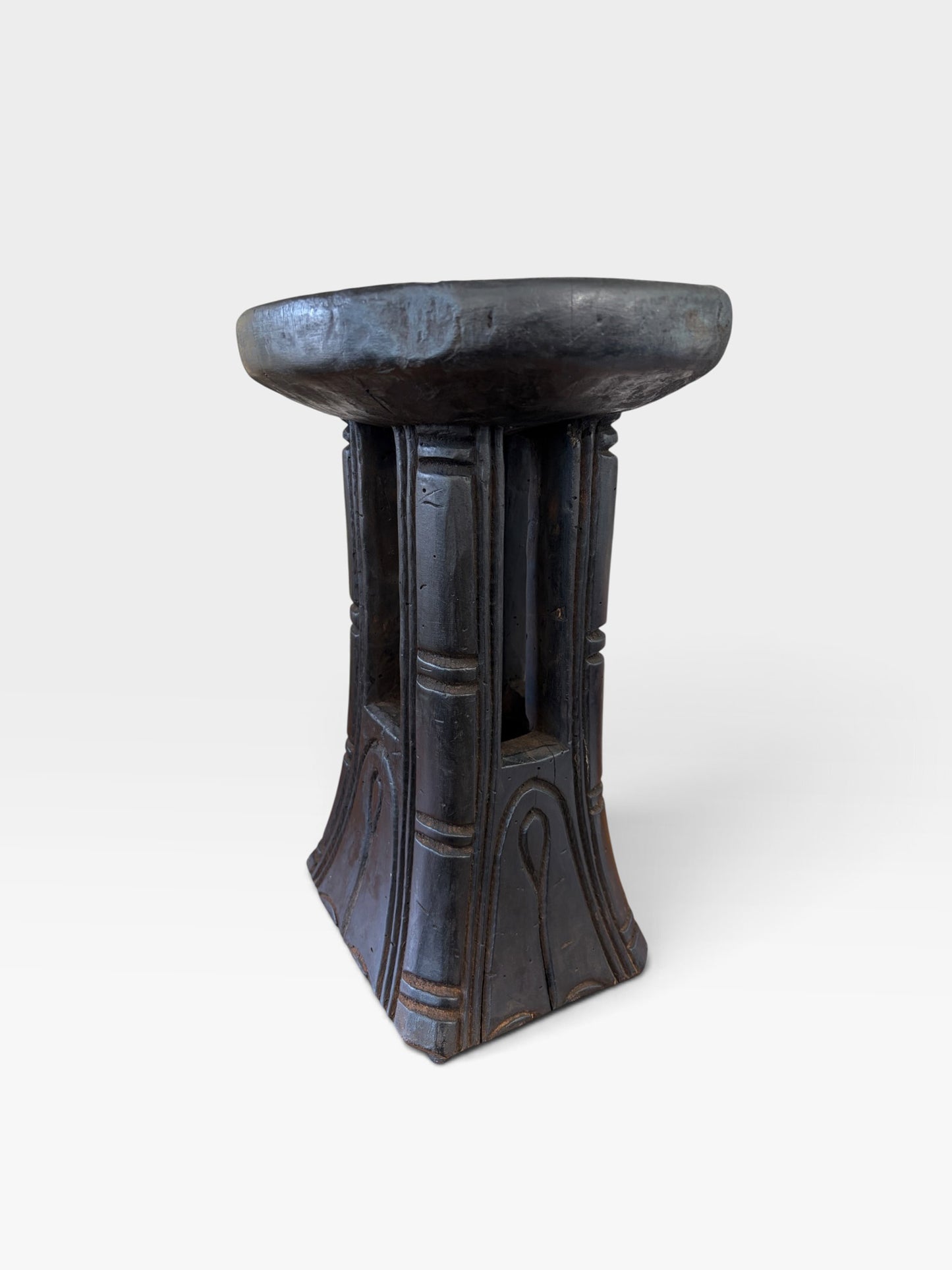 #1278 Vintage Tribal Nobility Bamileke Stool/Table Cameroon 16" H