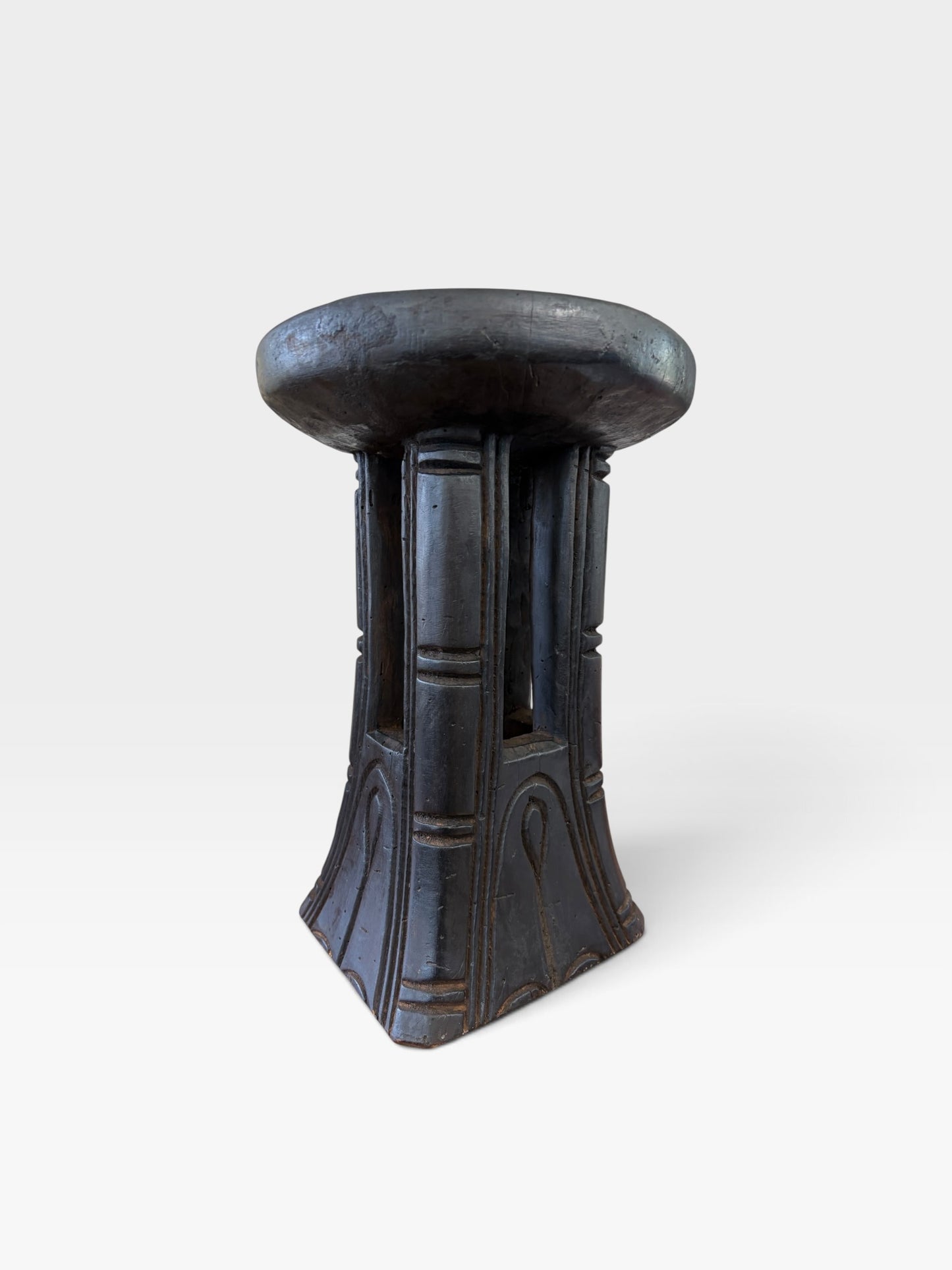 #1278 Vintage Tribal Nobility Bamileke Stool/Table Cameroon 16" H