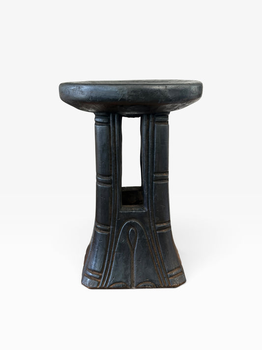 #1278 Vintage Tribal Nobility Bamileke Stool/Table Cameroon 16" H