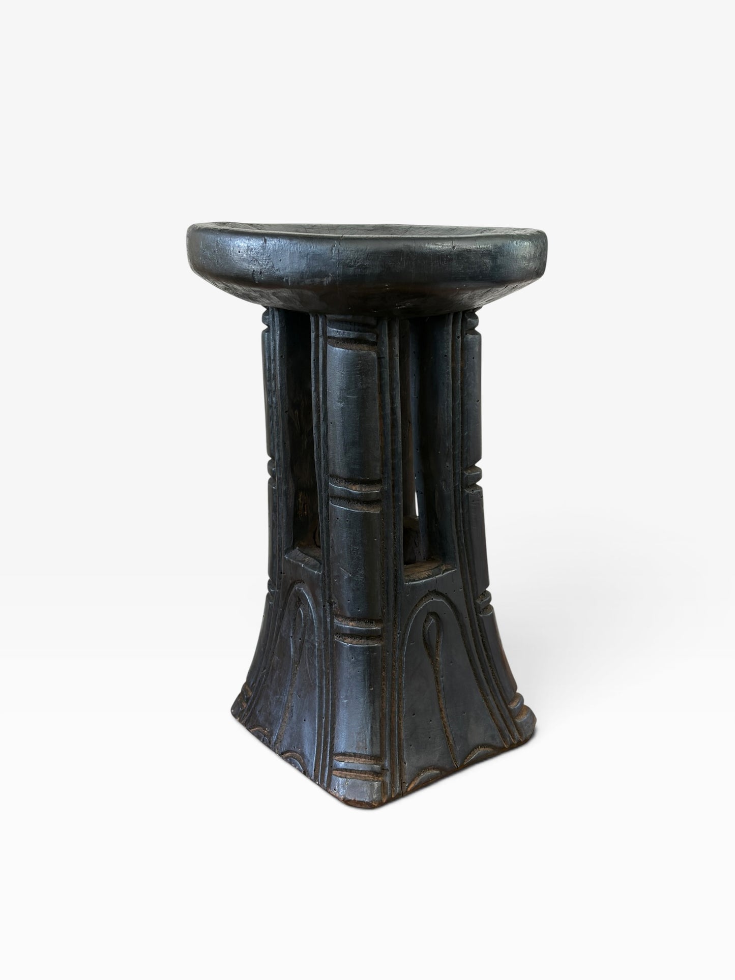 #1278 Vintage Tribal Nobility Bamileke Stool/Table Cameroon 16" H
