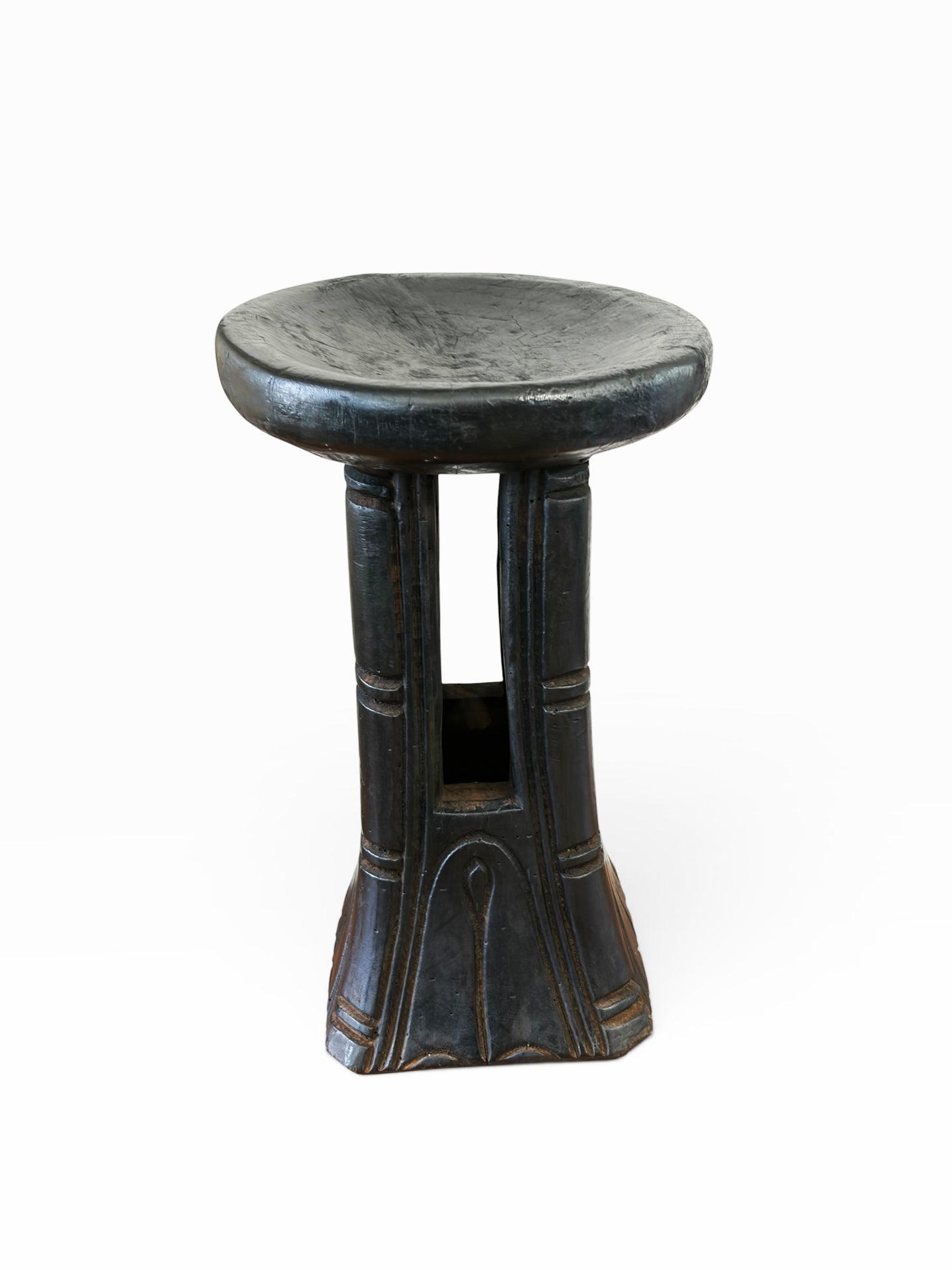 #1278 Vintage Tribal Nobility Bamileke Stool/Table Cameroon 16" H