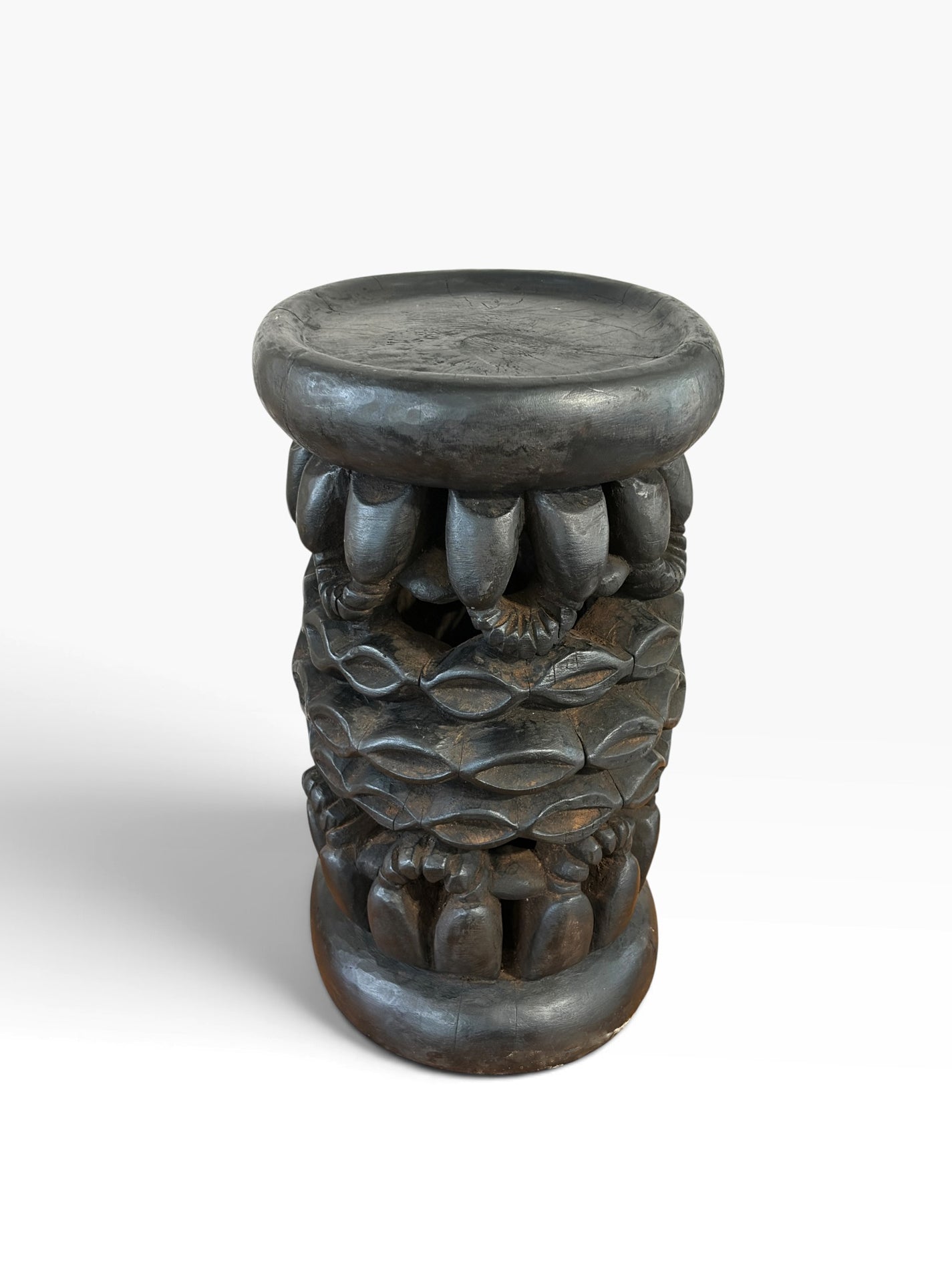 #1276 Vintage Tribal Nobility Bamileke Oval Stool/Table Cameroon 16" H