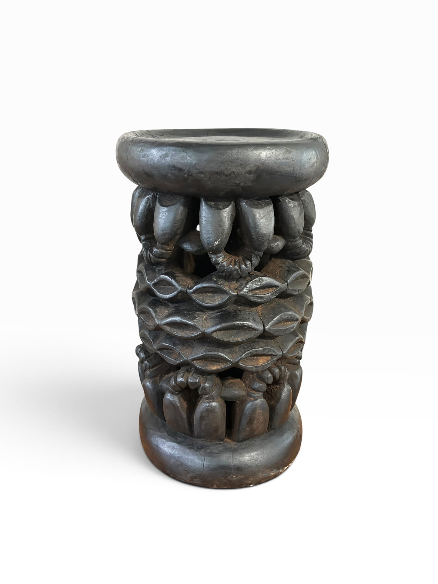 #1276 Vintage Tribal Nobility Bamileke Oval Stool/Table Cameroon 16" H