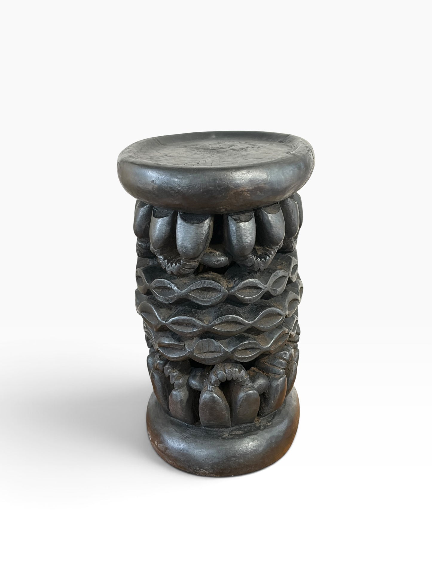 #1276 Vintage Tribal Nobility Bamileke Oval Stool/Table Cameroon 16" H