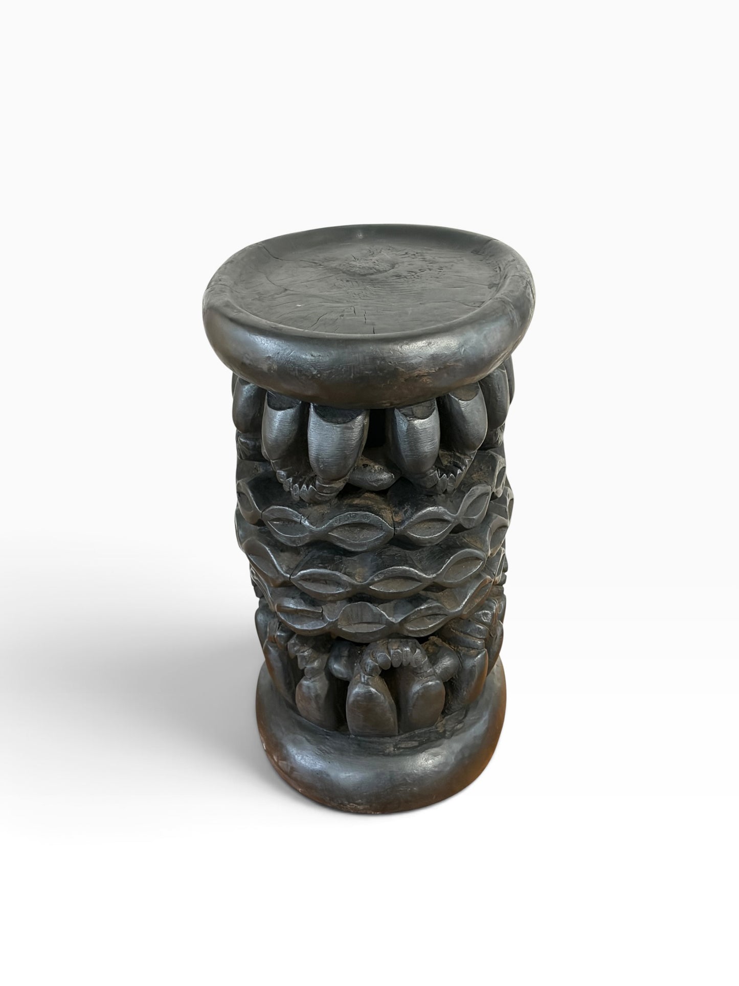 #1276 Vintage Tribal Nobility Bamileke Oval Stool/Table Cameroon 16" H