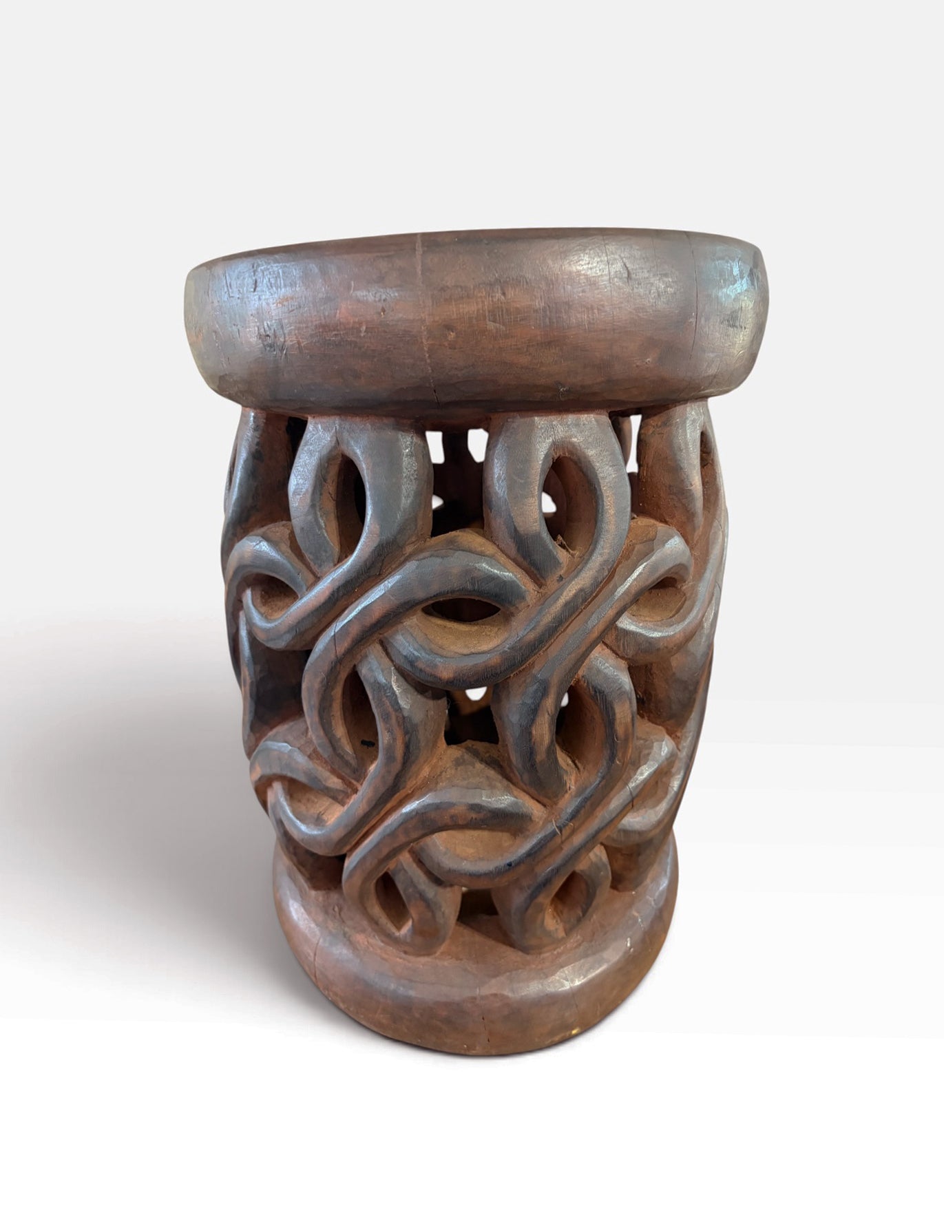 #1286 Vintage Tribal Nobility Bamileke Stool/Table Cameroon 16" H