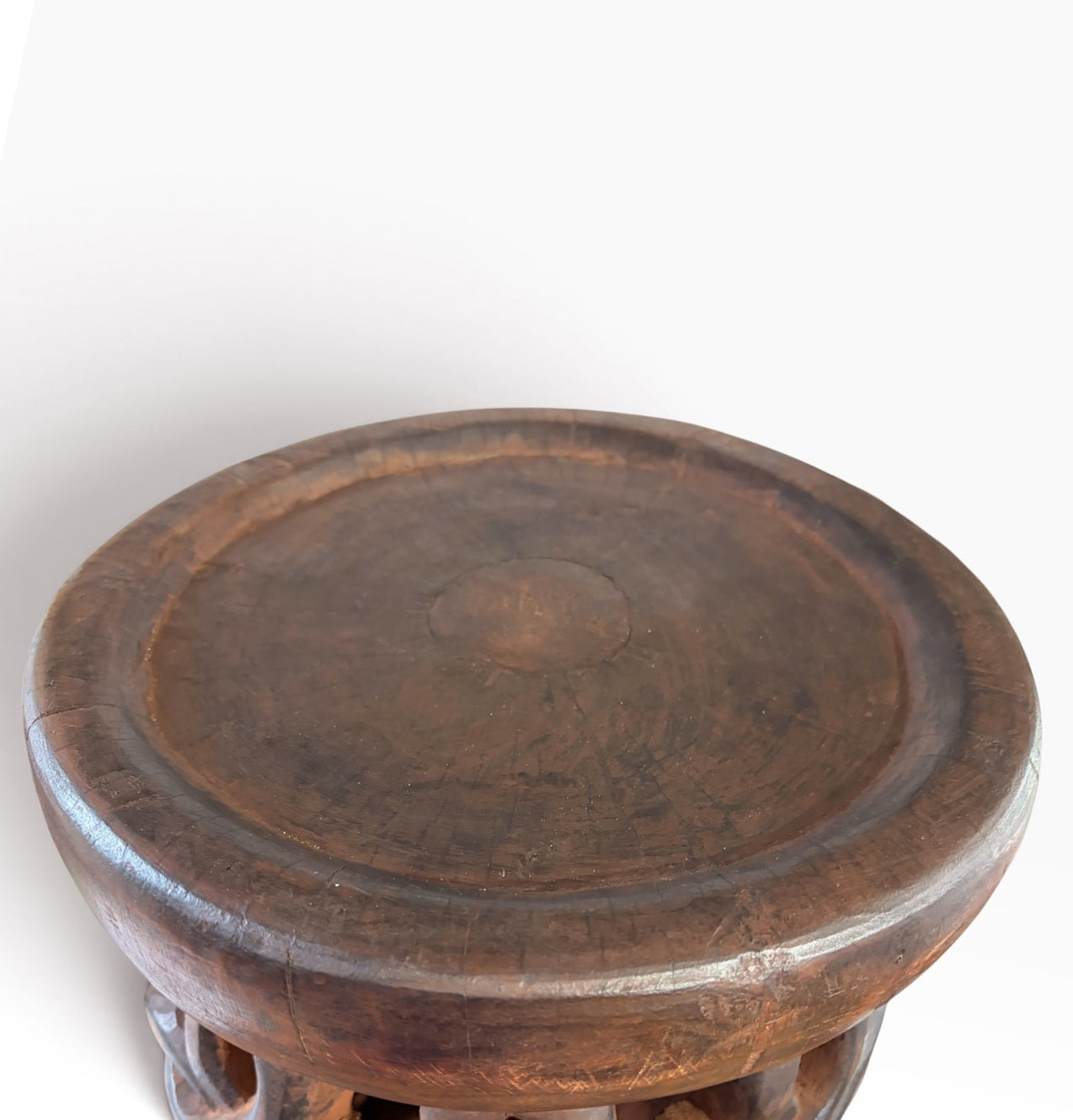 #1286 Vintage Tribal Nobility Bamileke Stool/Table Cameroon 16" H