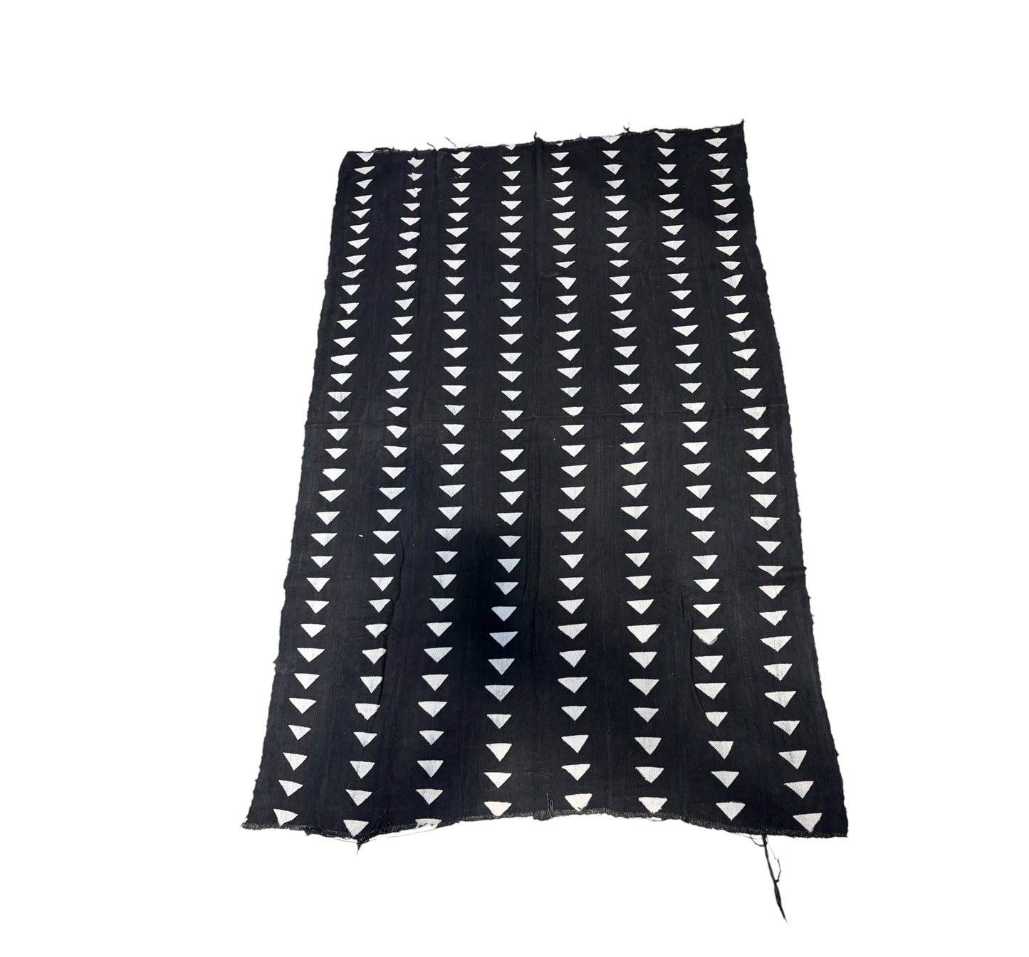 #7382  Vintage  African Black and White  Mud Cloth Textile Mali 65" by 41"