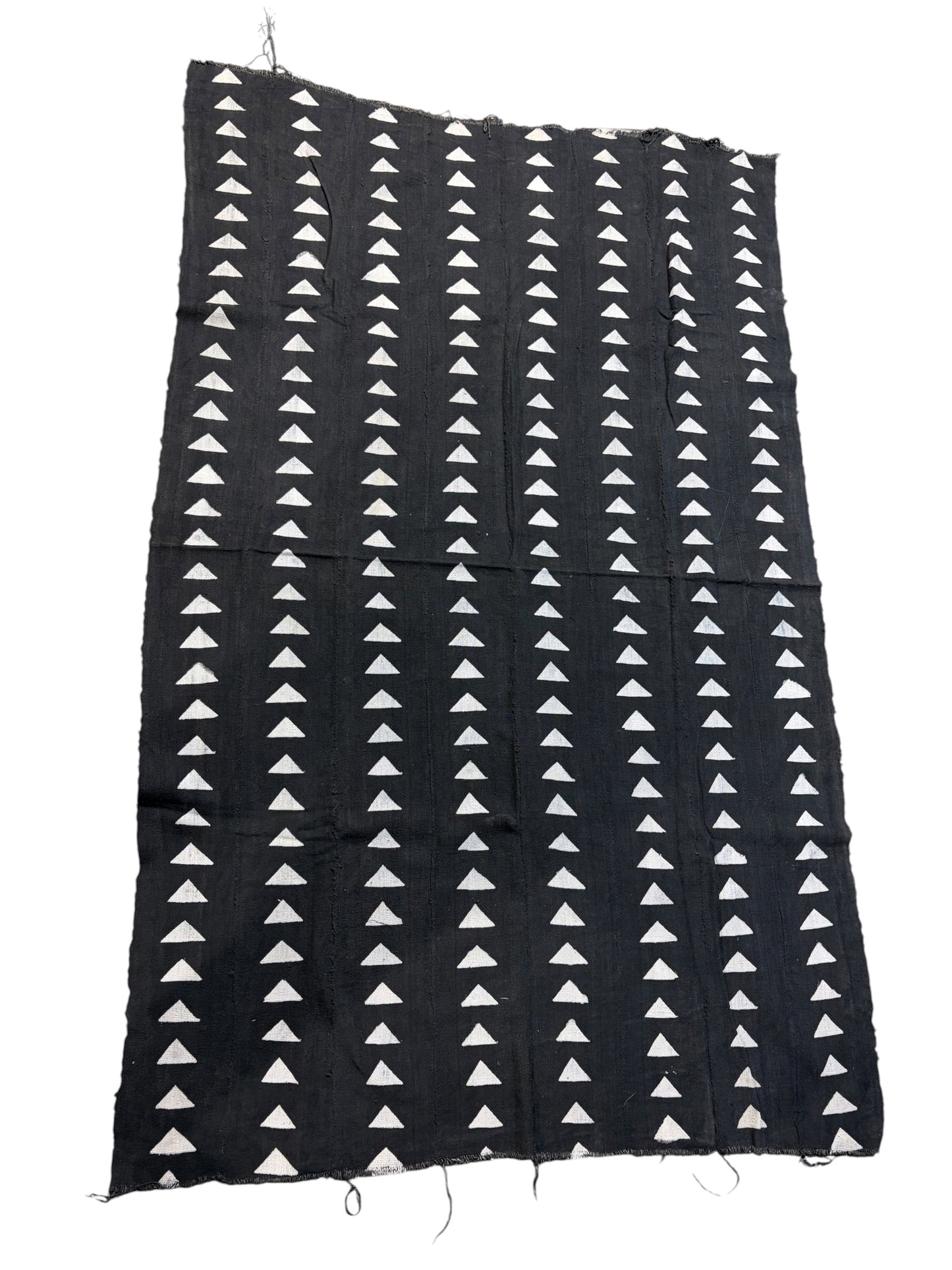 #7382  Vintage  African Black and White  Mud Cloth Textile Mali 65" by 41"