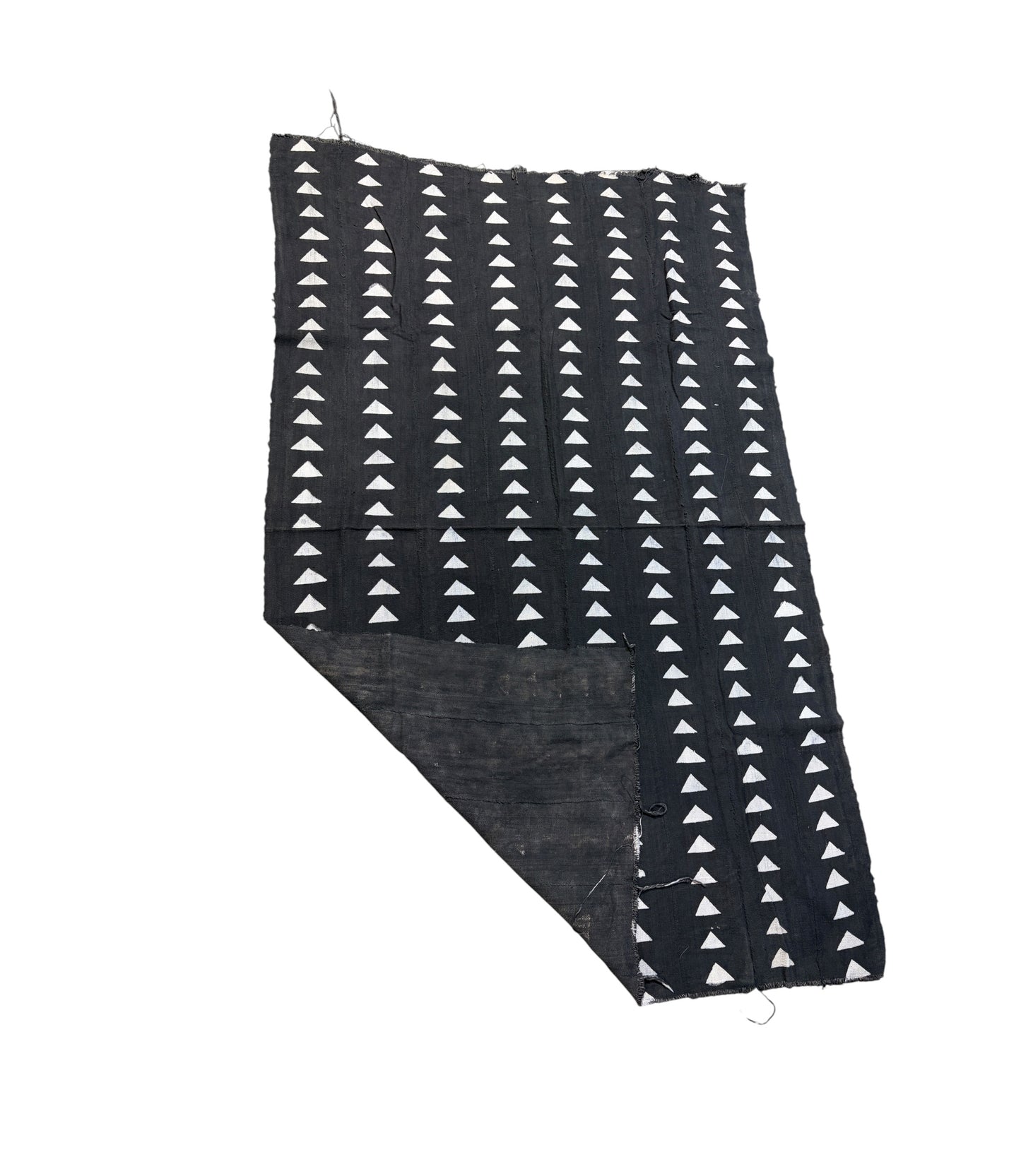 #7382  Vintage  African Black and White  Mud Cloth Textile Mali 65" by 41"