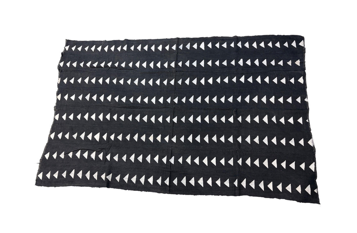 #7382  Vintage  African Black and White  Mud Cloth Textile Mali 65" by 41"