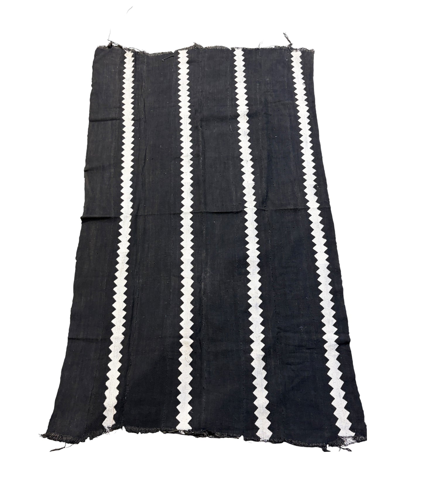 #3486  Vintage  African Black and White  Mud Cloth Textile Mali 63" by 38"