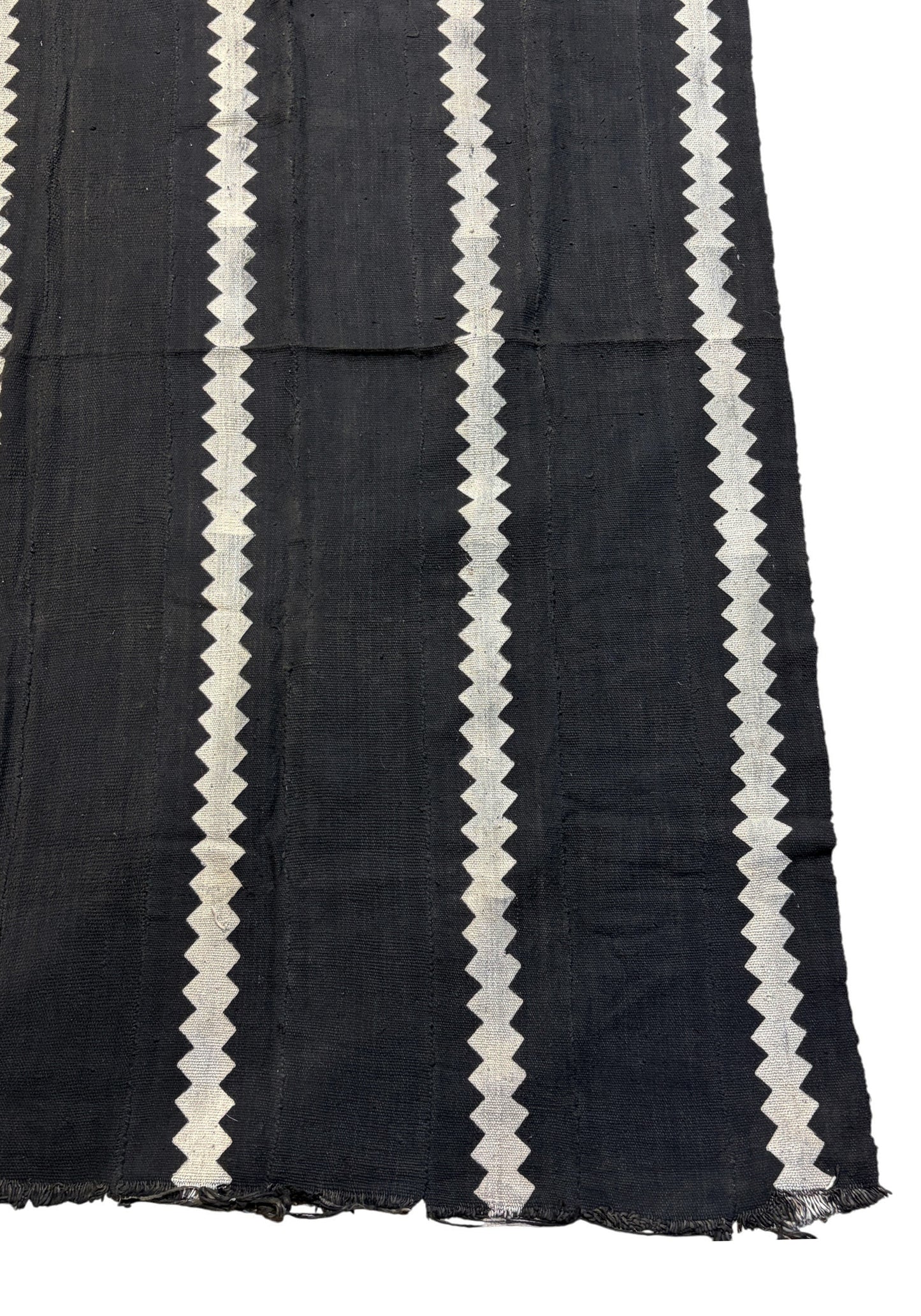 #3486  Vintage  African Black and White  Mud Cloth Textile Mali 63" by 38"