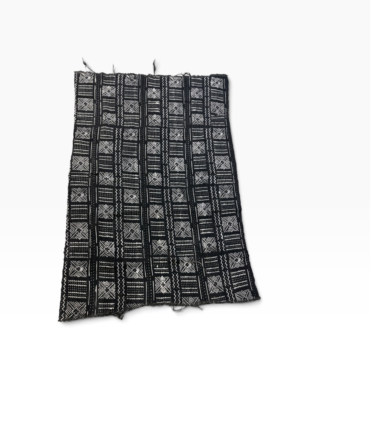 # MB29  Vintage  African Black and White  Mud Cloth Textile Mali 61" by 42"