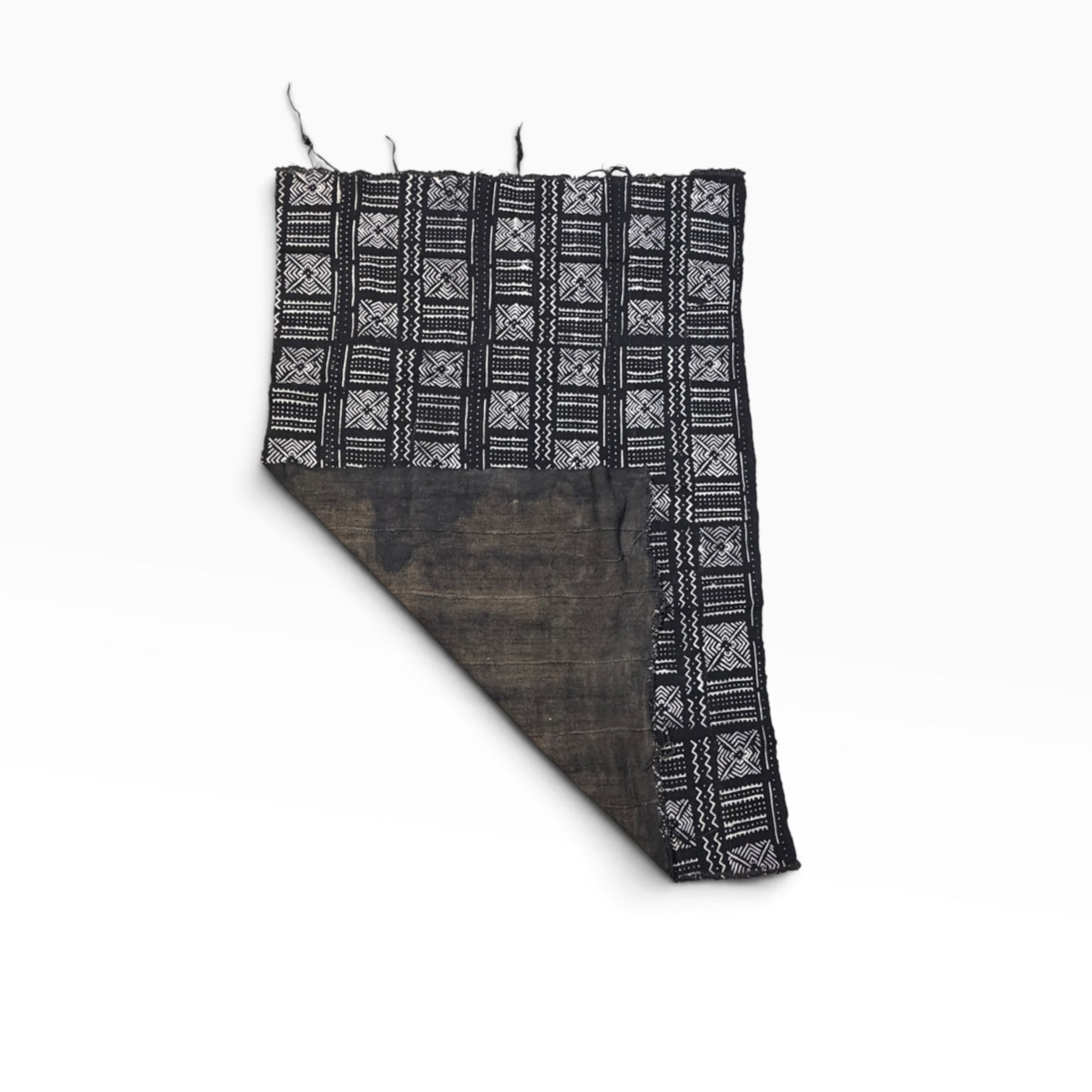 # MB29  Vintage  African Black and White  Mud Cloth Textile Mali 61" by 42"