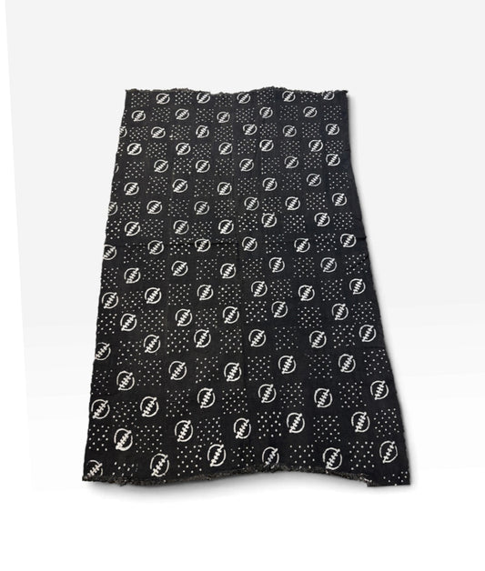 # 3848 Vintage African Black and White Mud Cloth Textile Mali 42" by 63"