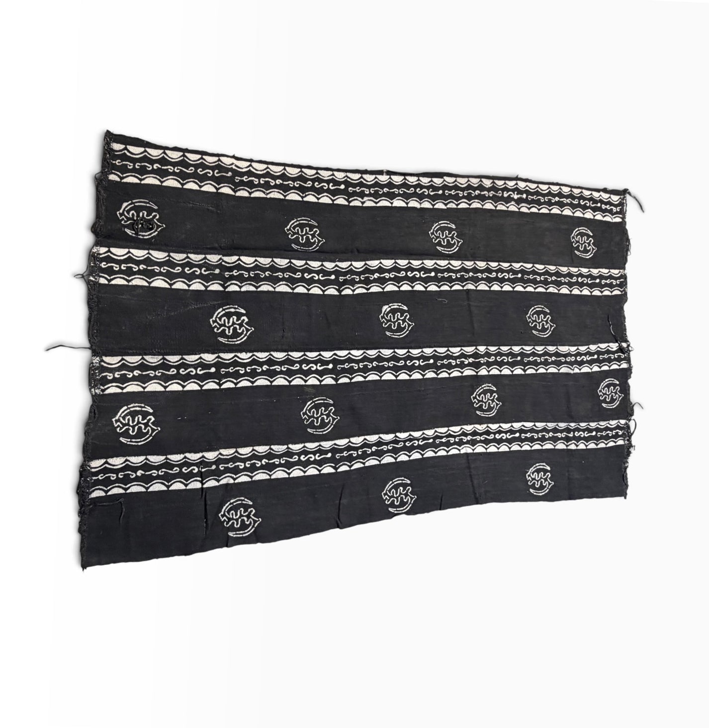 # 560  Vintage  African Black and White  Mud Cloth Textile Mali 66" by 41"