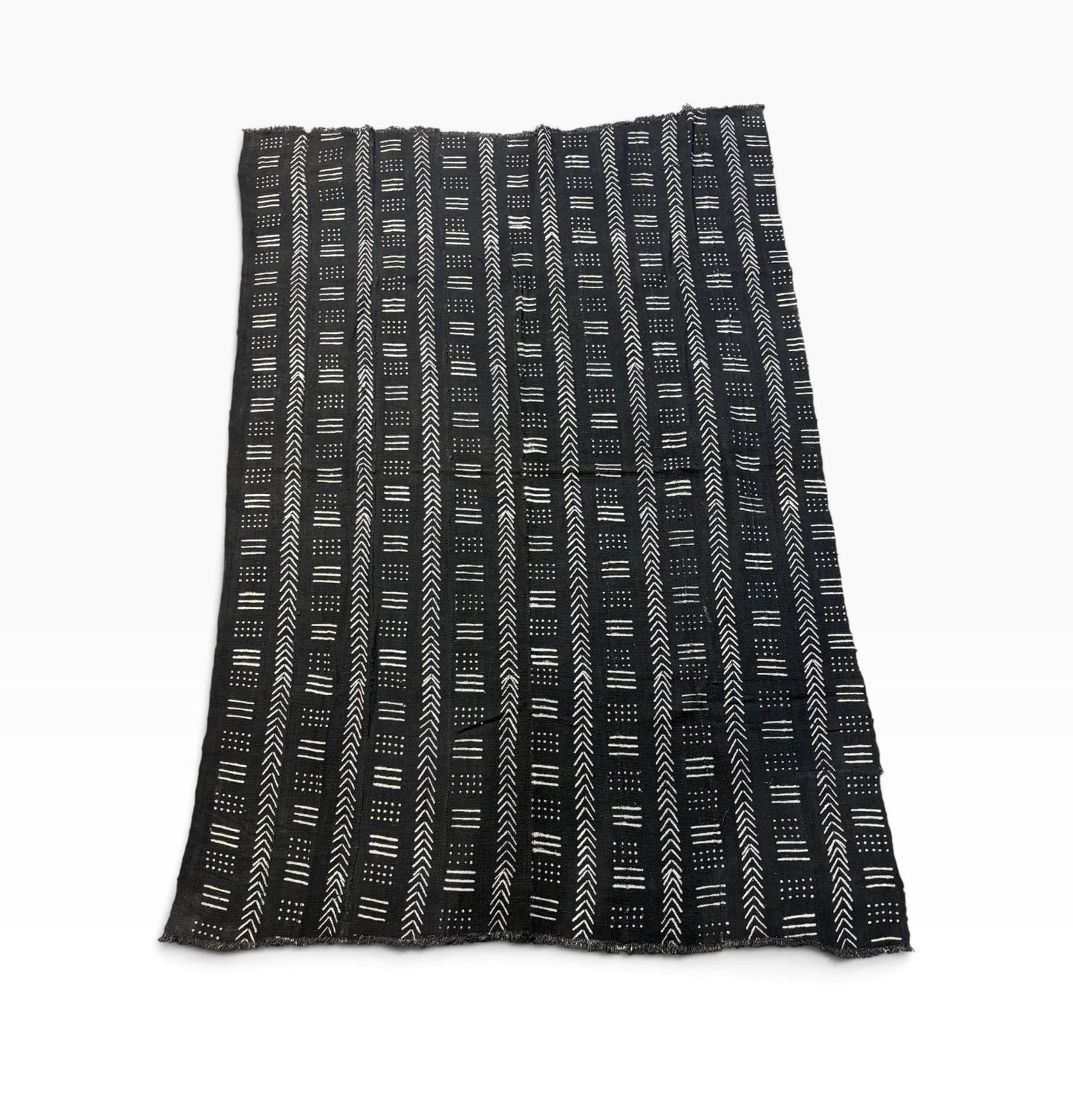 # 3861 African Black and White Mud Cloth Textile Mali 62"
