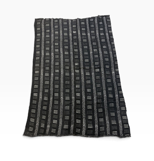 # 3861 African Black and White Mud Cloth Textile Mali 62"