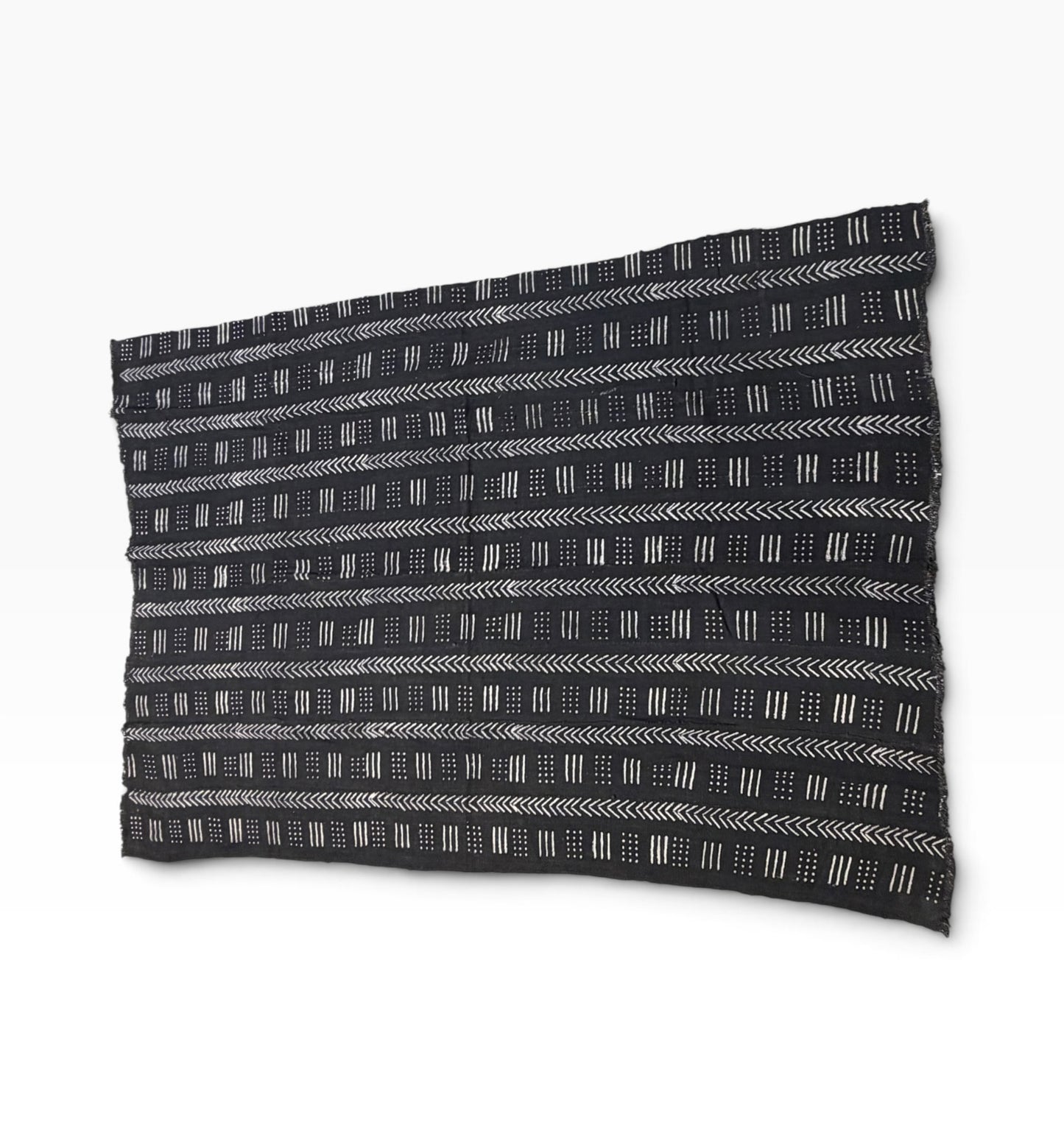 # 3861 African Black and White Mud Cloth Textile Mali 62"