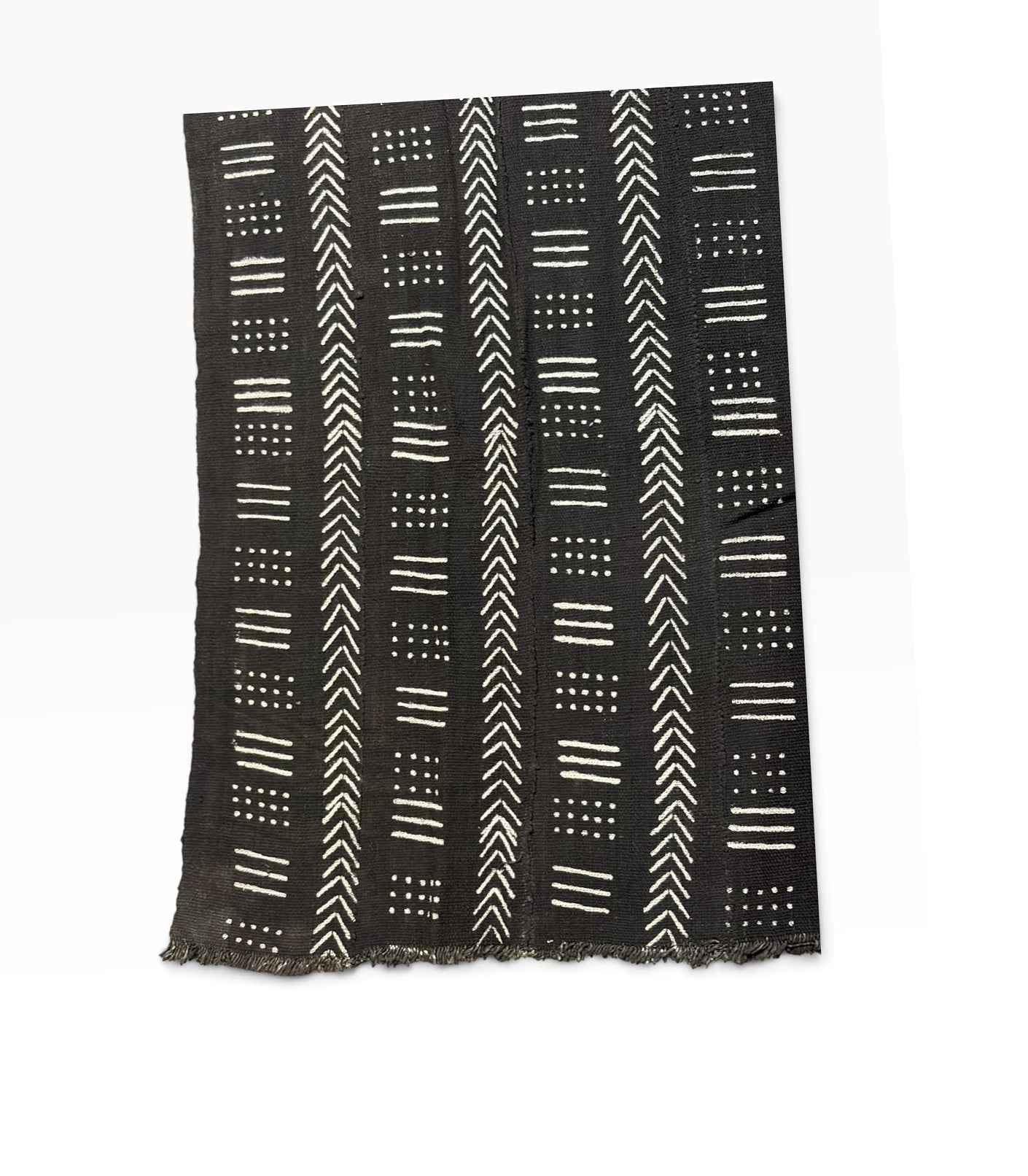 # 3861 African Black and White Mud Cloth Textile Mali 62"