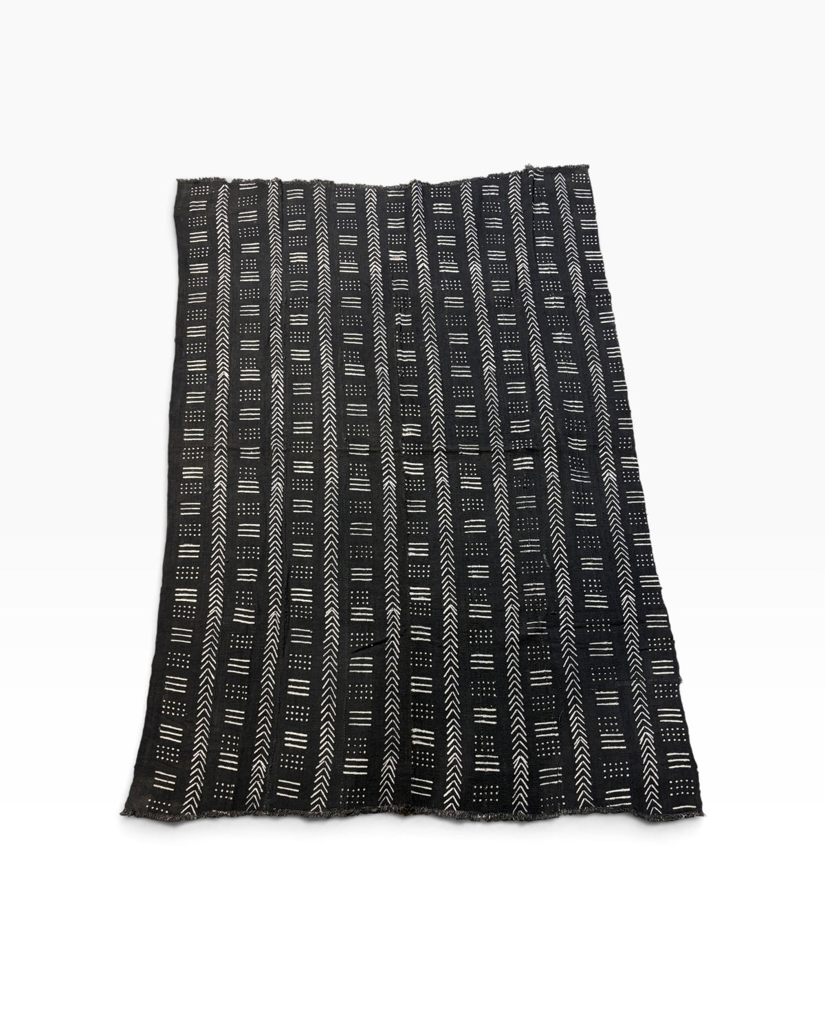 # 3861 African Black and White Mud Cloth Textile Mali 62"