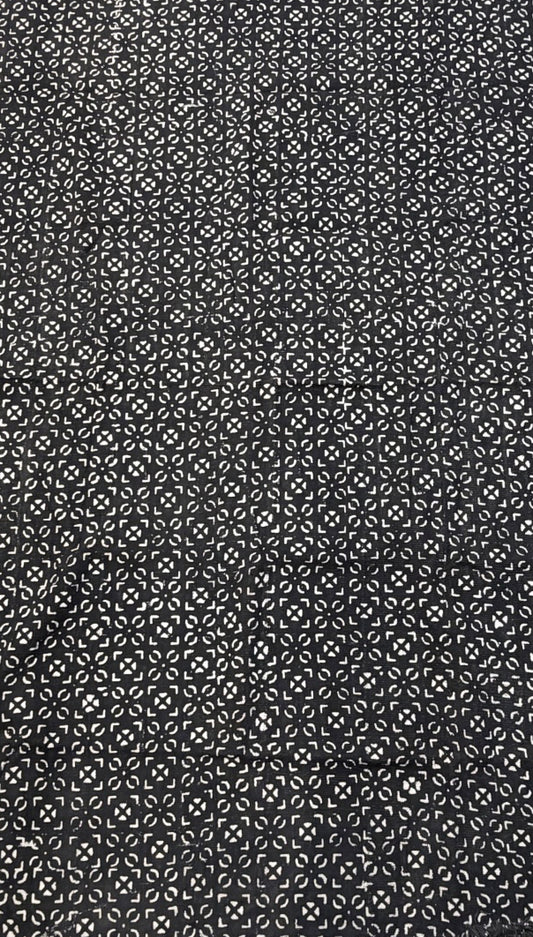 # 6A Vintage  African Black and White  Mud Cloth Textile Mali 63" by 40"