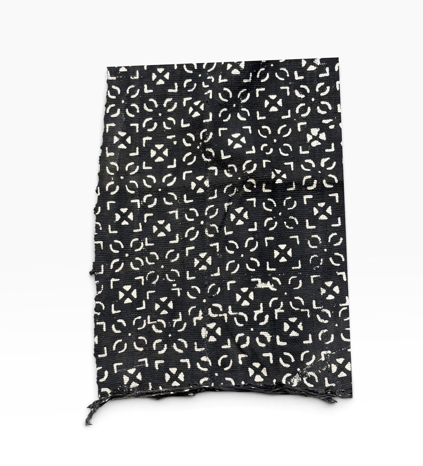 # 6A Vintage  African Black and White  Mud Cloth Textile Mali 63" by 40"