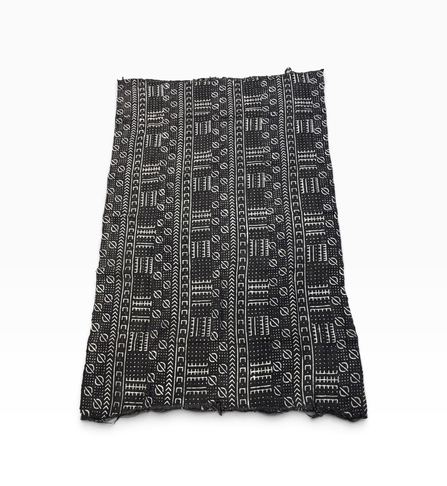 # 575  Vintage  African Black and White  Mud Cloth Textile Mali 60" by 40"