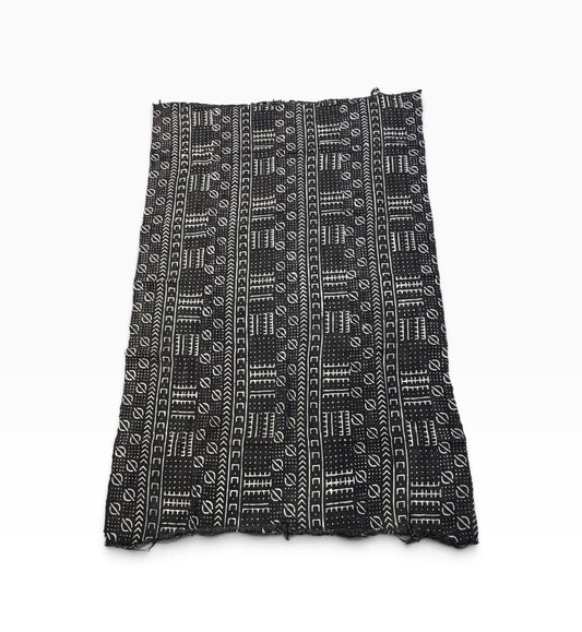 # 575  Vintage  African Black and White  Mud Cloth Textile Mali 60" by 40"