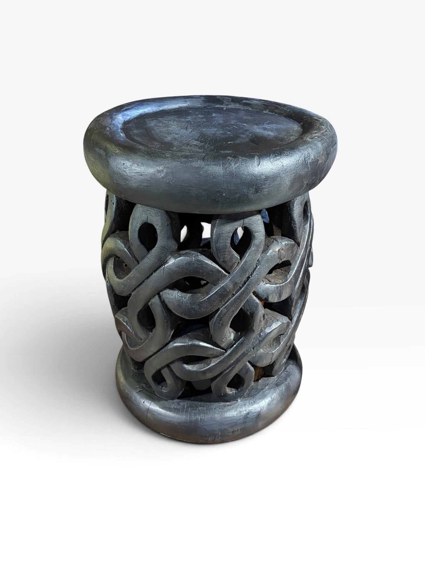 #1282 Vintage Tribal Nobility Wood Bamileke Stool/Table Cameroon 17" H