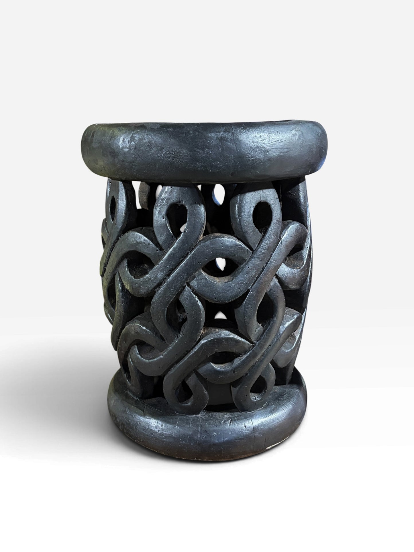 #1282 Vintage Tribal Nobility Wood Bamileke Stool/Table Cameroon 17" H