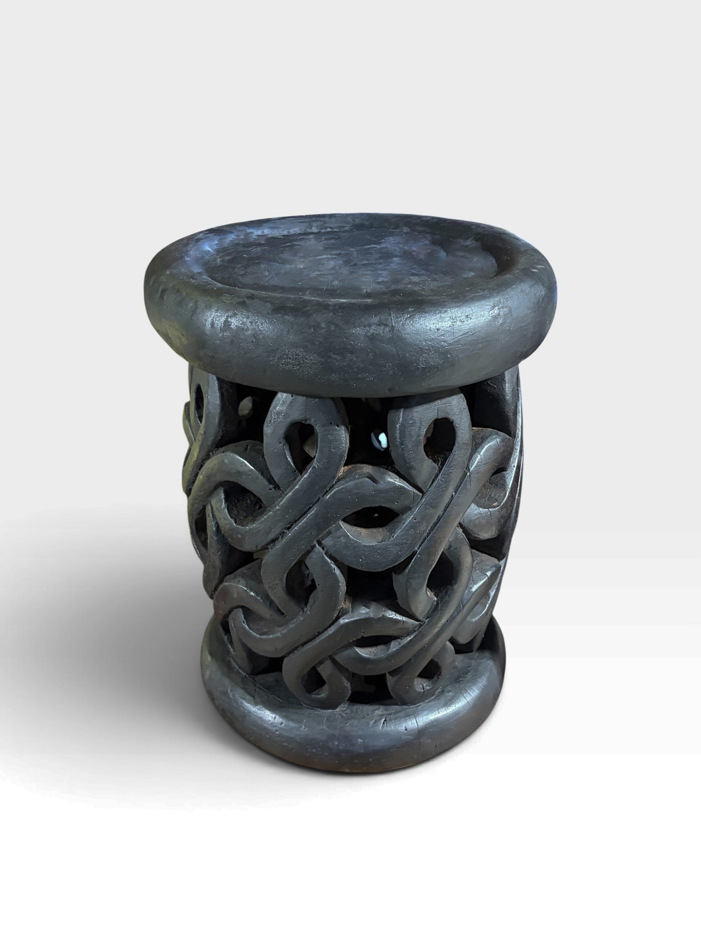 #1282 Vintage Tribal Nobility Wood Bamileke Stool/Table Cameroon 17" H
