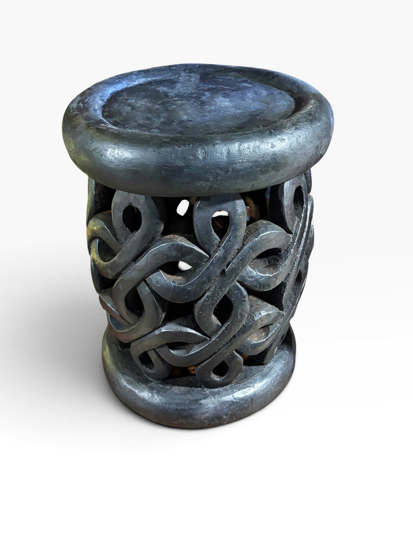 #1282 Vintage Tribal Nobility Wood Bamileke Stool/Table Cameroon 17" H