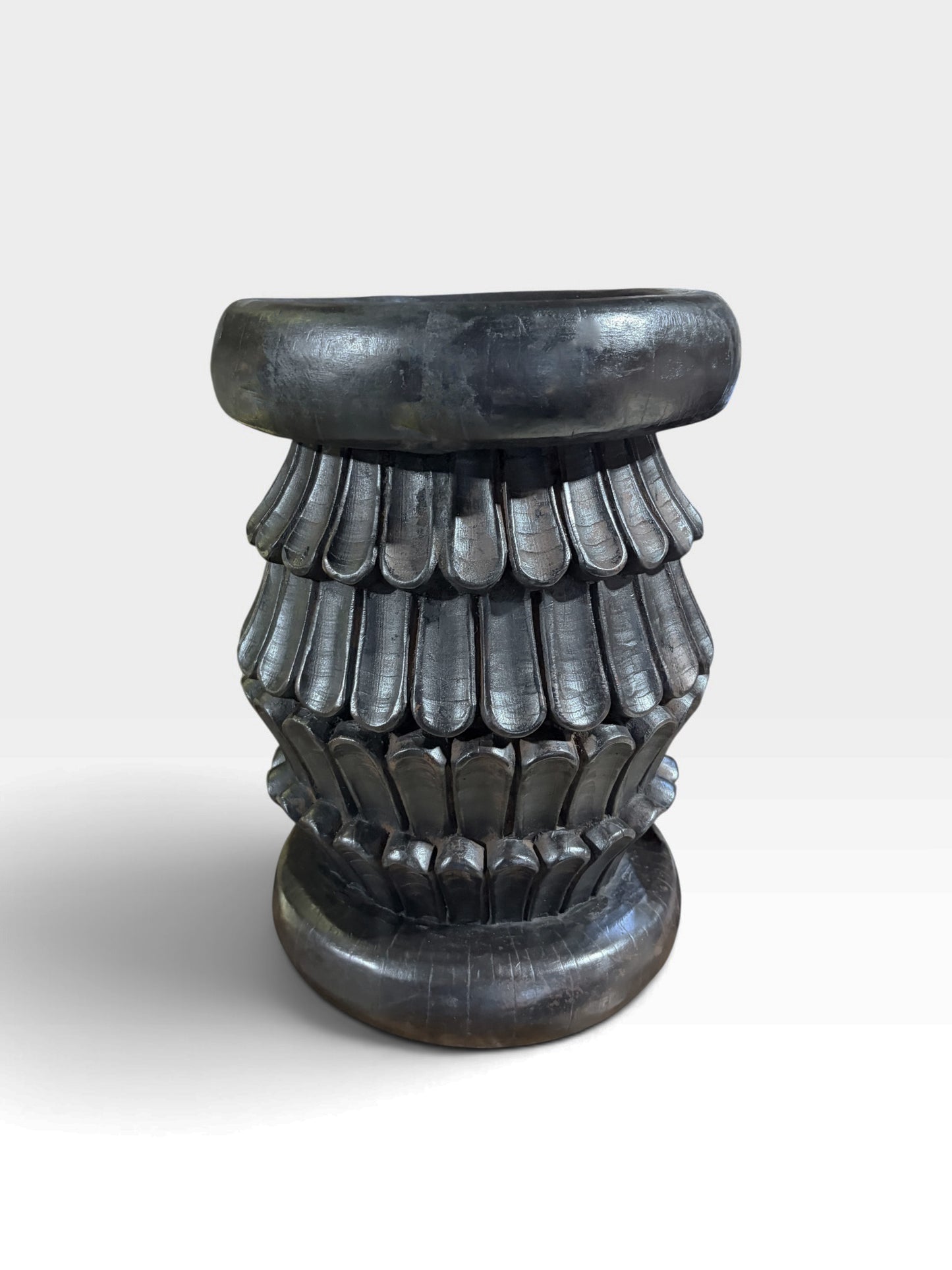 #1283 Vintage Tribal Nobility Wood Bamileke Stool/Table Cameroon 16" H