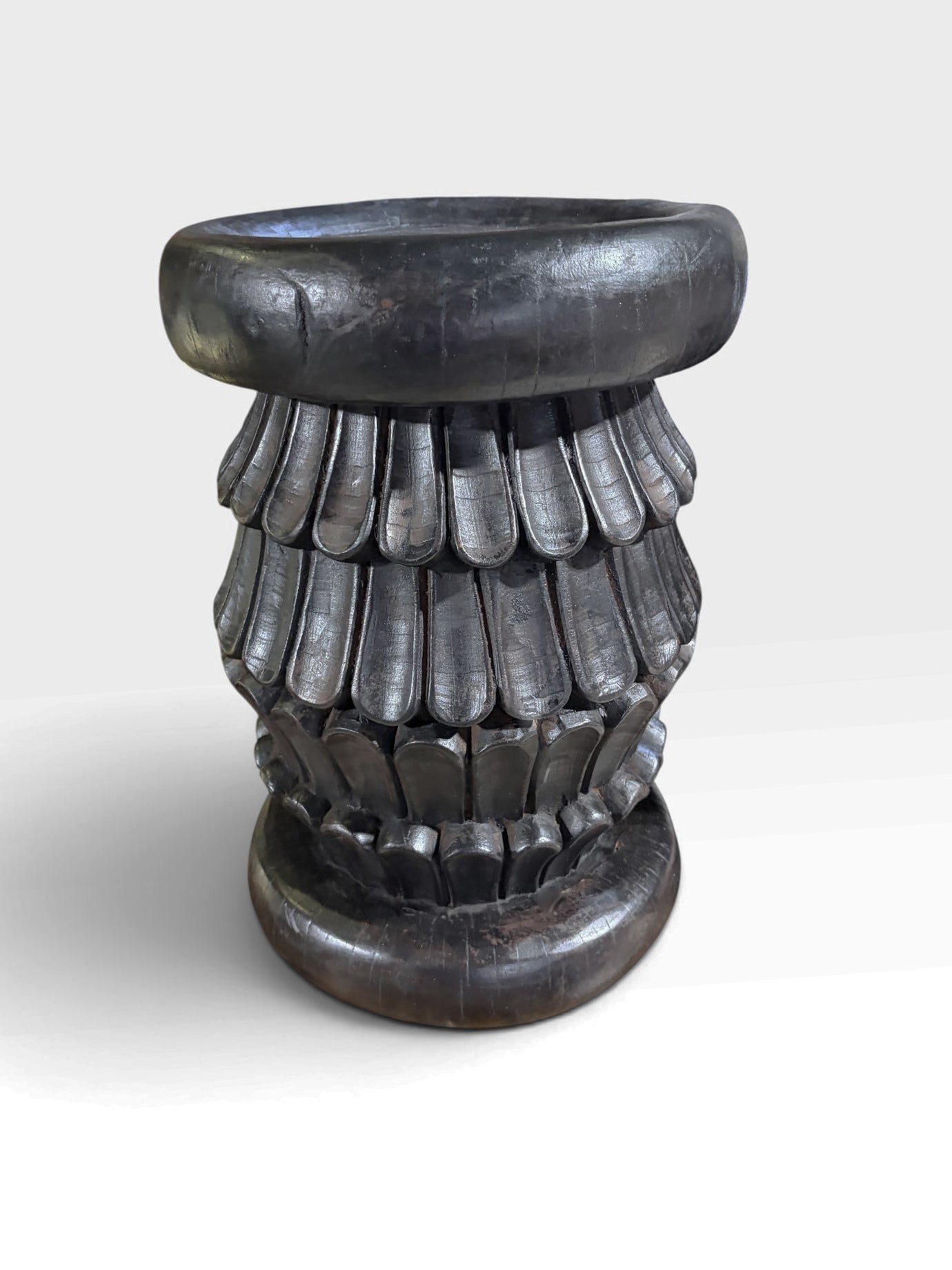 #1283 Vintage Tribal Nobility Wood Bamileke Stool/Table Cameroon 16" H