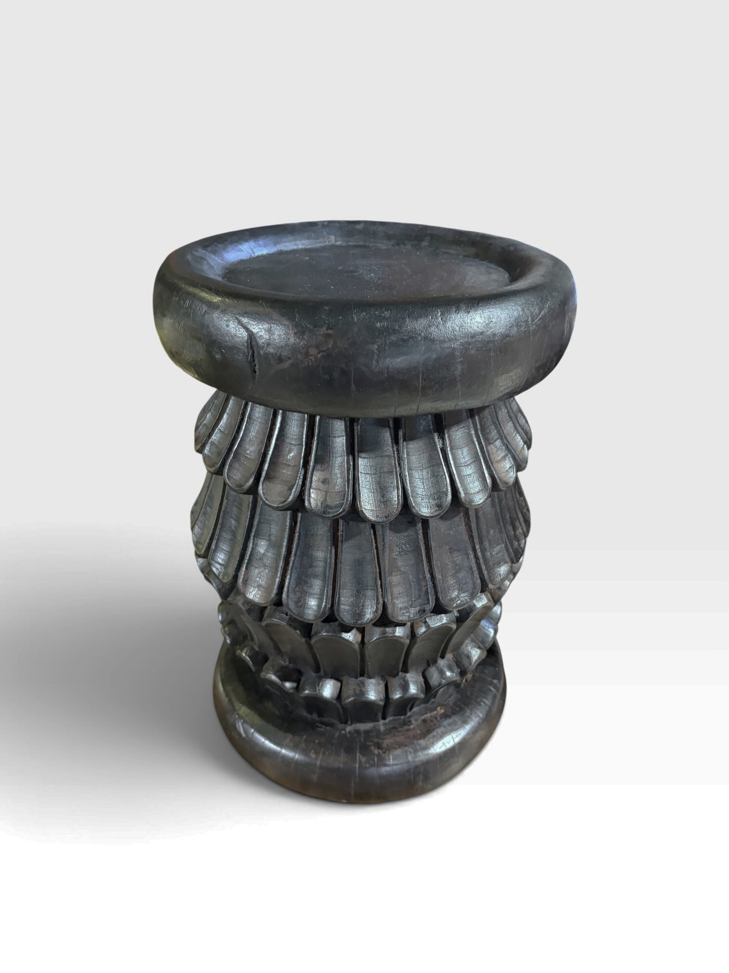 #1283 Vintage Tribal Nobility Wood Bamileke Stool/Table Cameroon 16" H