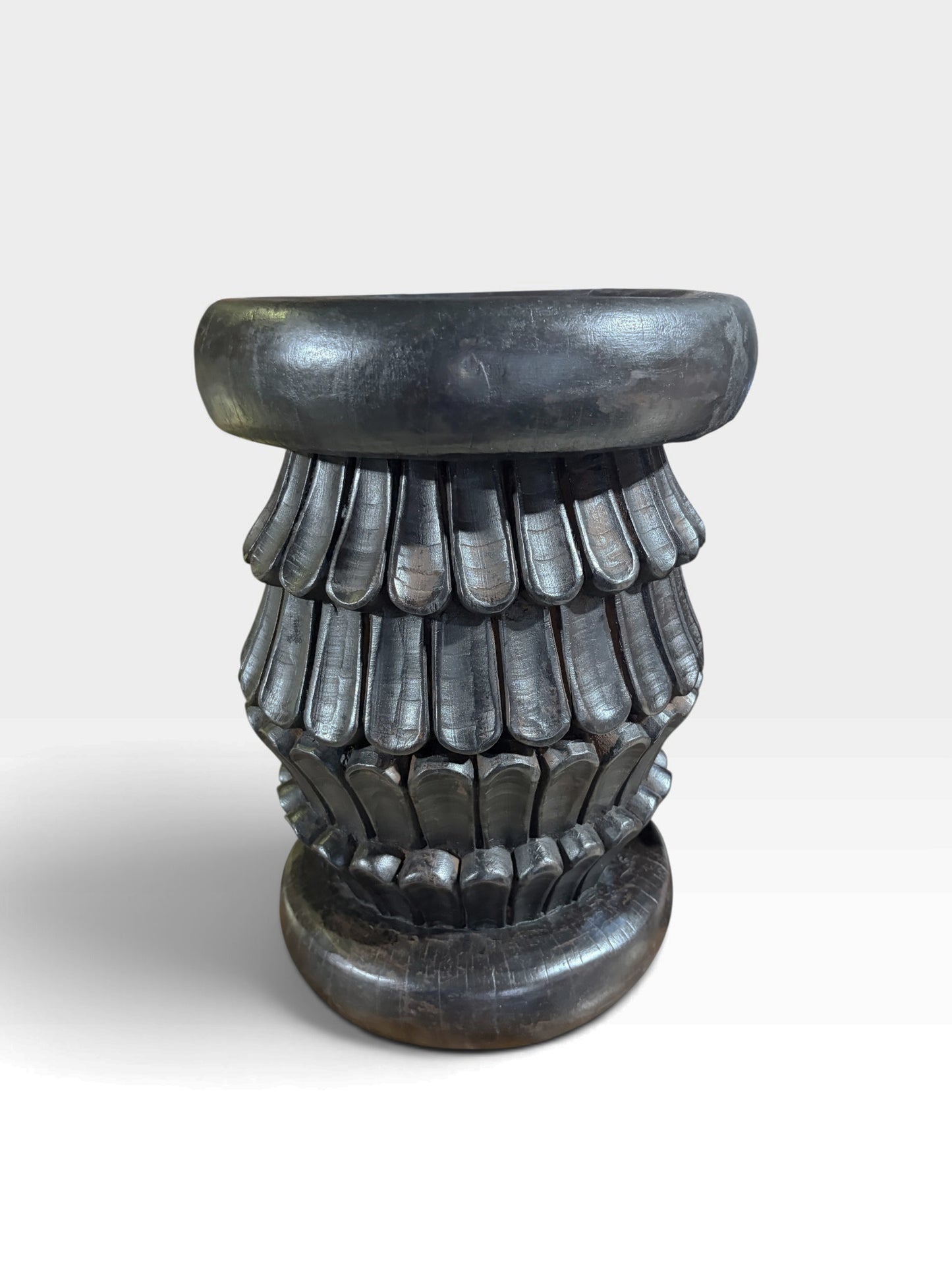 #1283 Vintage Tribal Nobility Wood Bamileke Stool/Table Cameroon 16" H