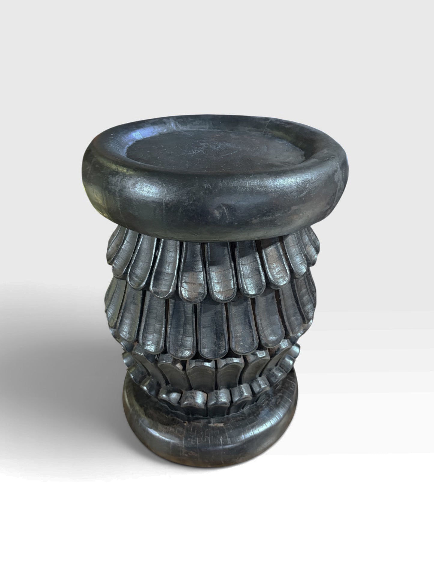 #1283 Vintage Tribal Nobility Wood Bamileke Stool/Table Cameroon 16" H