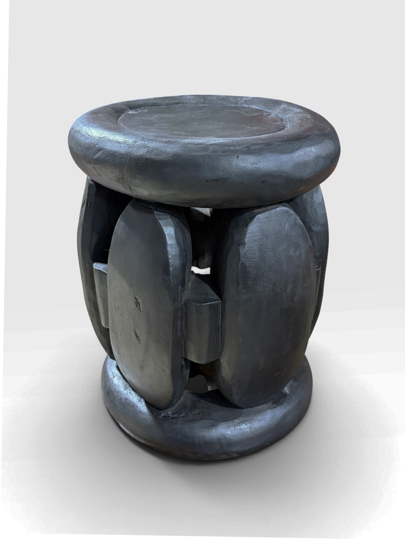 #1284 Vintage Tribal Nobility Wood Bamileke Stool/Table Cameroon 17" H