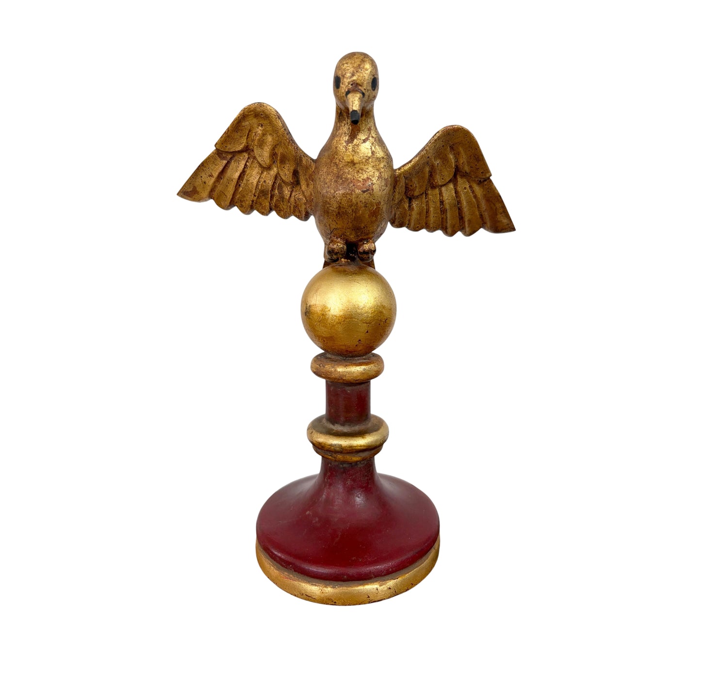 #722 European Carved Wood Bird Sculpture on Finial 9.5" H
