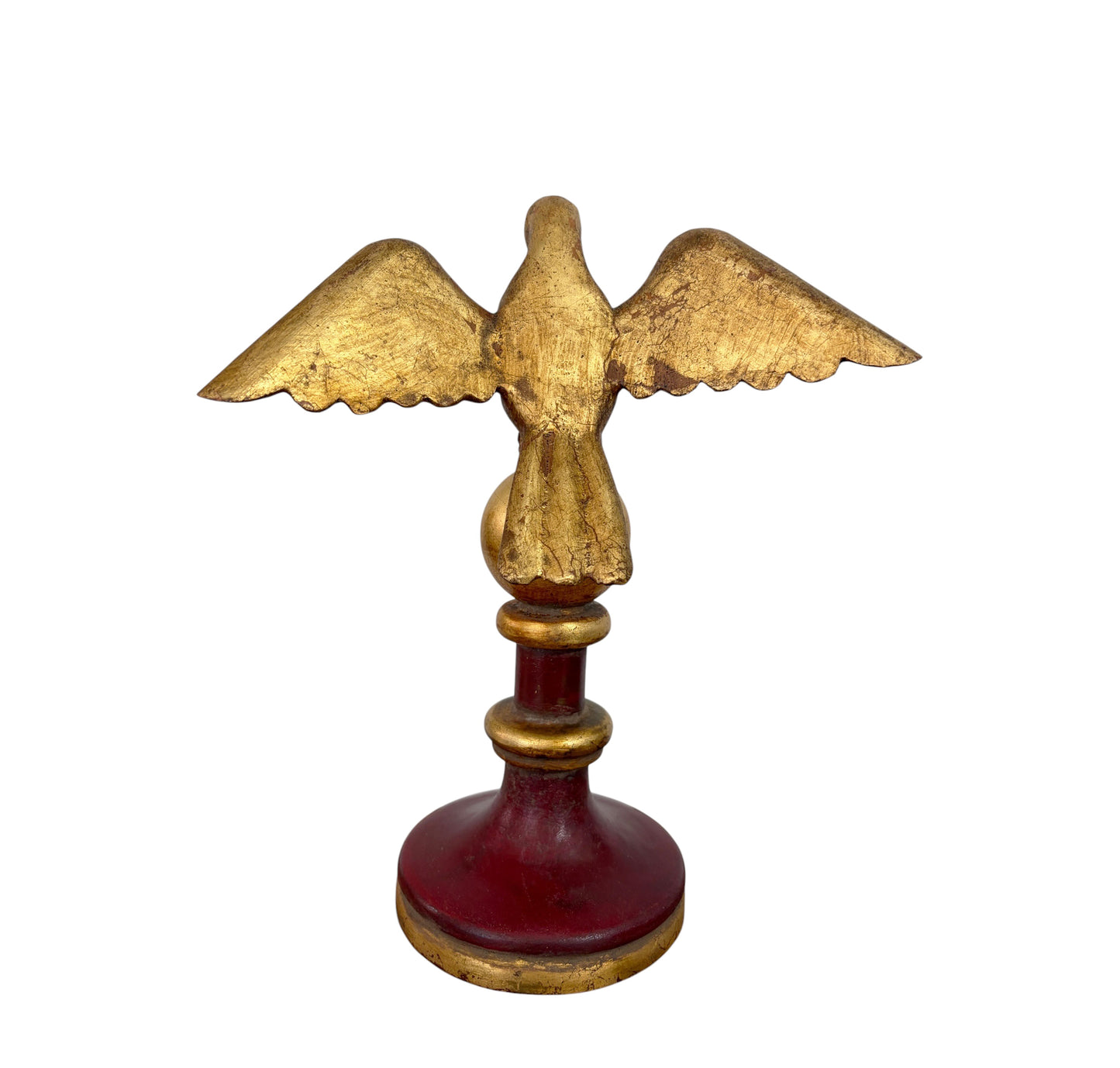#722 European Carved Wood Bird Sculpture on Finial 9.5" H