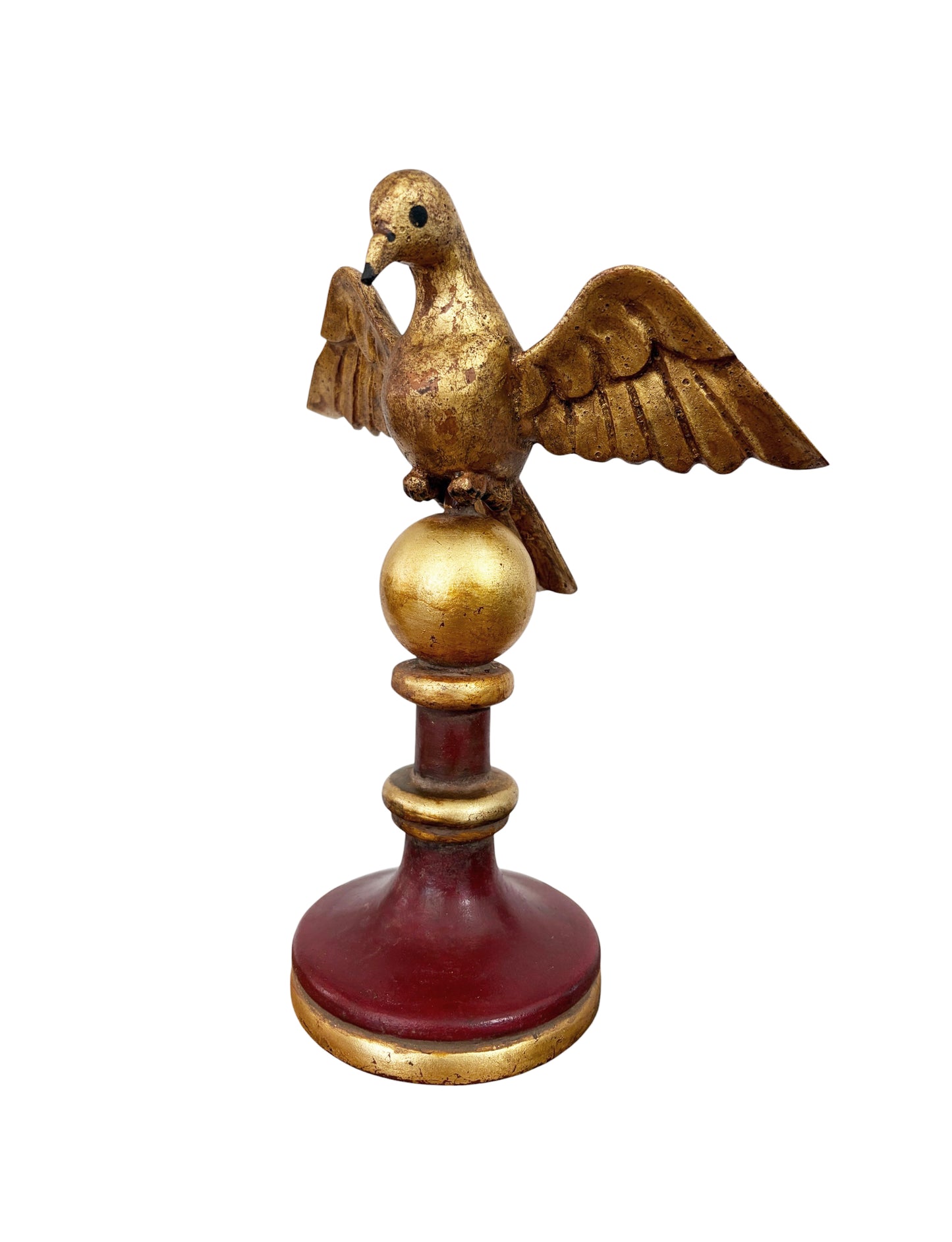#722 European Carved Wood Bird Sculpture on Finial 9.5" H