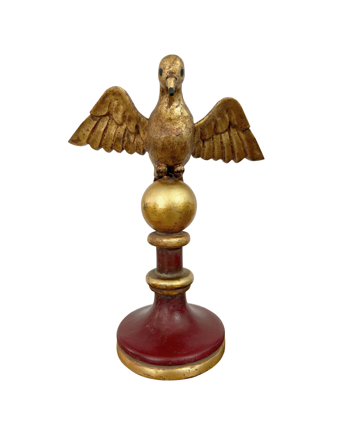 #722 European Carved Wood Bird Sculpture on Finial 9.5" H