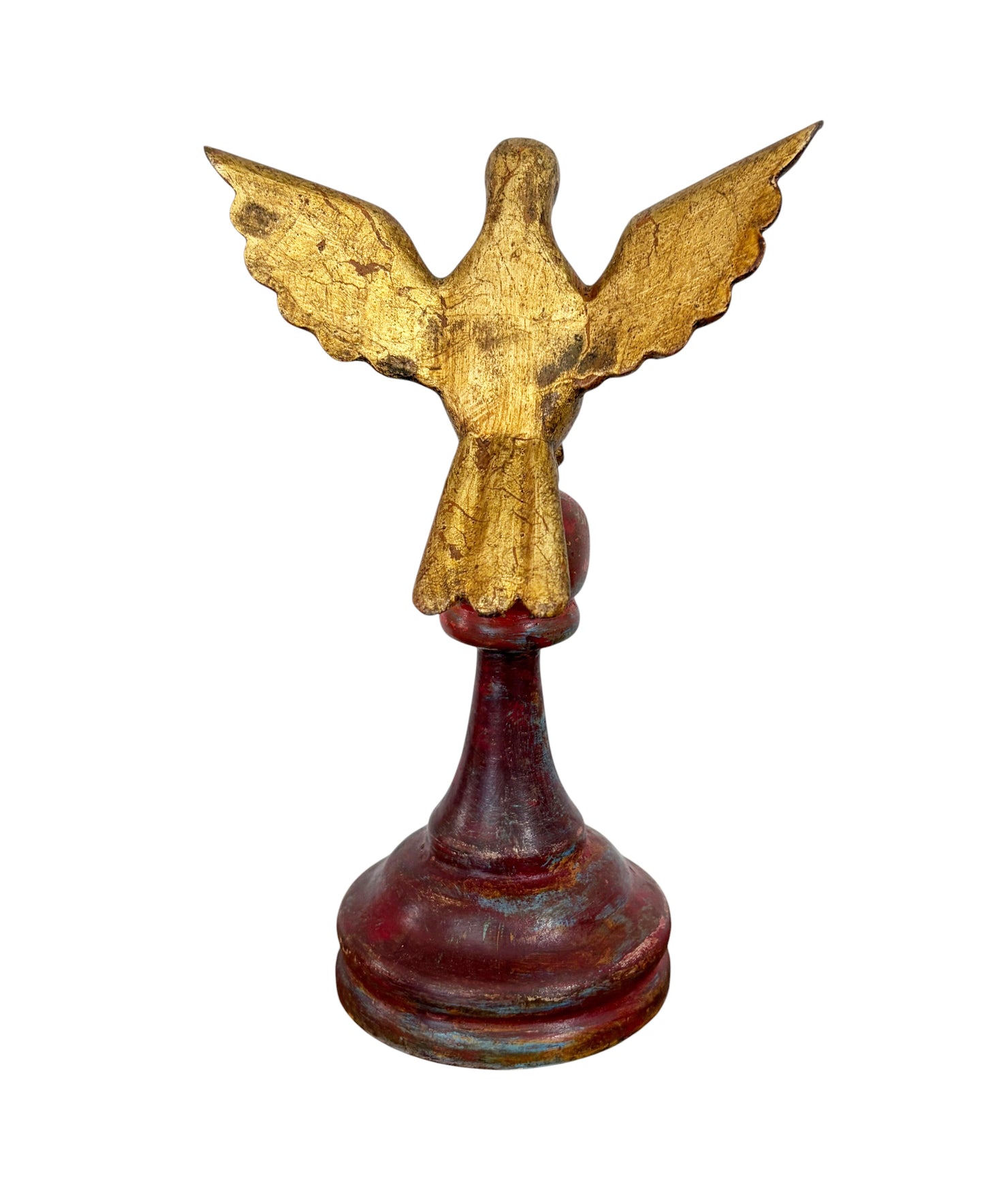 #723 European Carved Wood Bird Sculpture on Finial 8" H