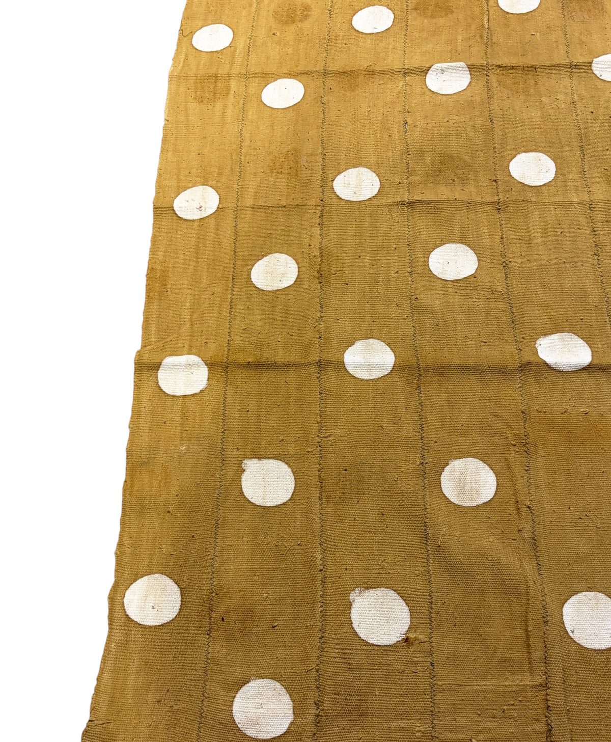 #7422/194 African Large Mustard & White Mud Cloth Textile Mali 66" by 43"