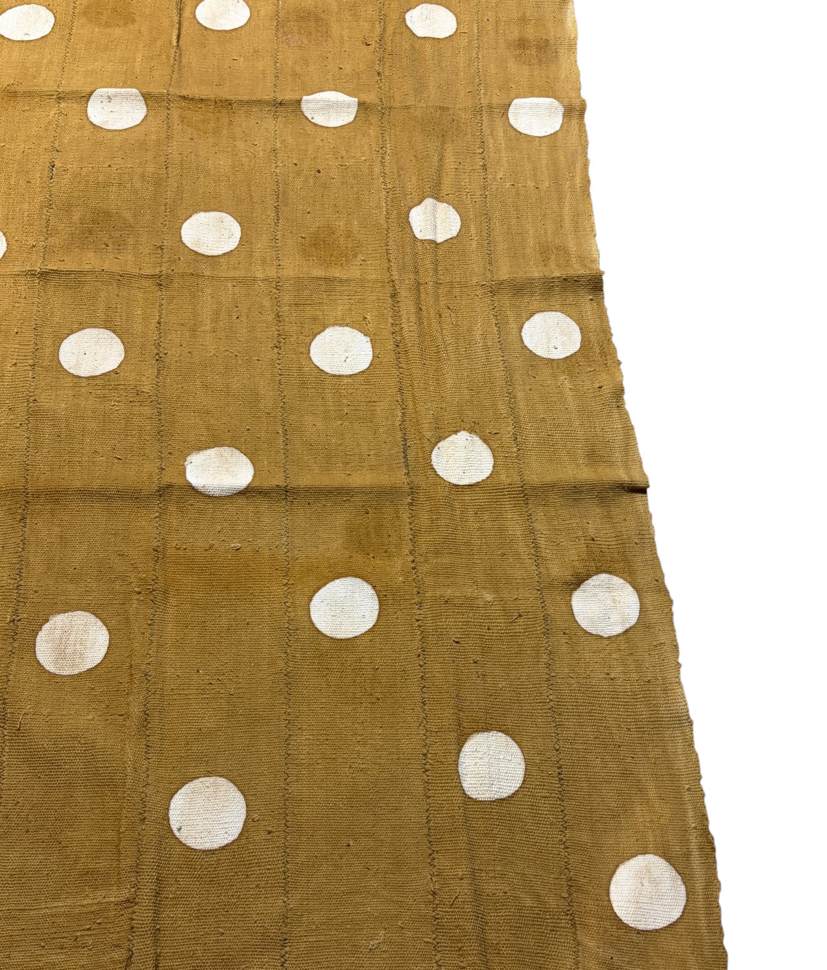 #7422/194 African Large Mustard & White Mud Cloth Textile Mali 66" by 43"